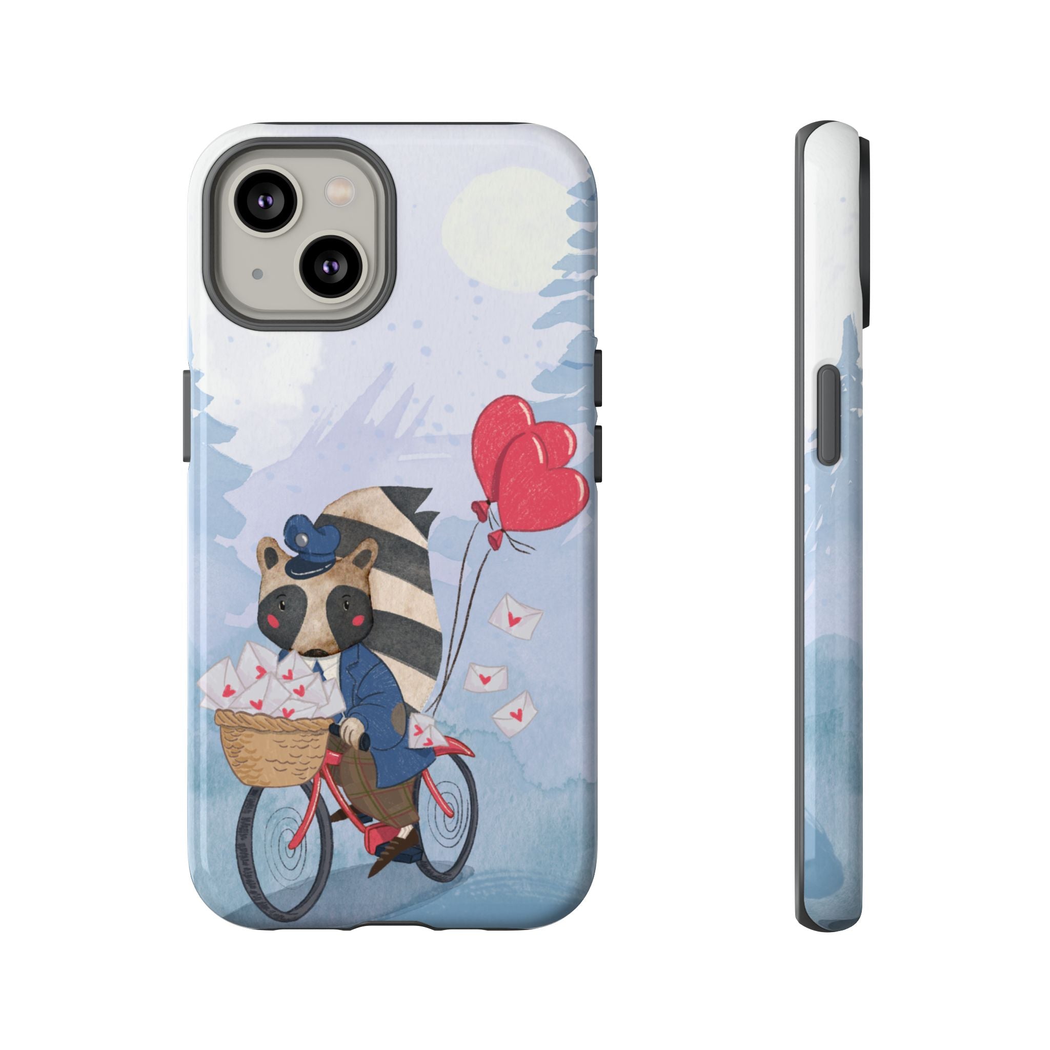 Cute Raccoon Phone Case, Tough Case for Animal Lovers, Valentine's Day Gift, Whimsical Phone Accessory, Gifts for Kids