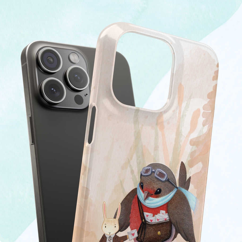 Whimsical Animal Snap Cases, Cute Phone Case, Handmade Bird and Bunny Design, Gift for Animal Lovers, Unique Smartphone Cover