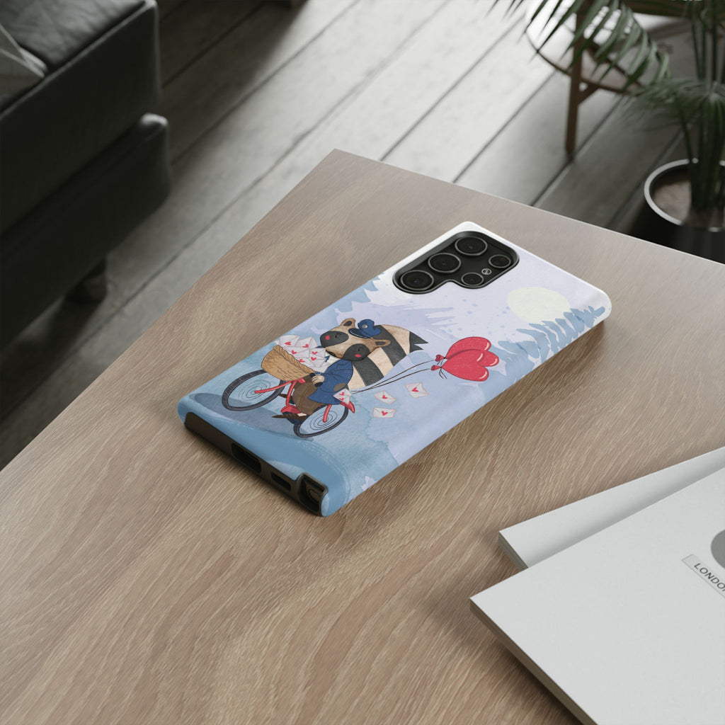 Cute Raccoon Phone Case, Tough Case for Animal Lovers, Valentine's Day Gift, Whimsical Phone Accessory, Gifts for Kids