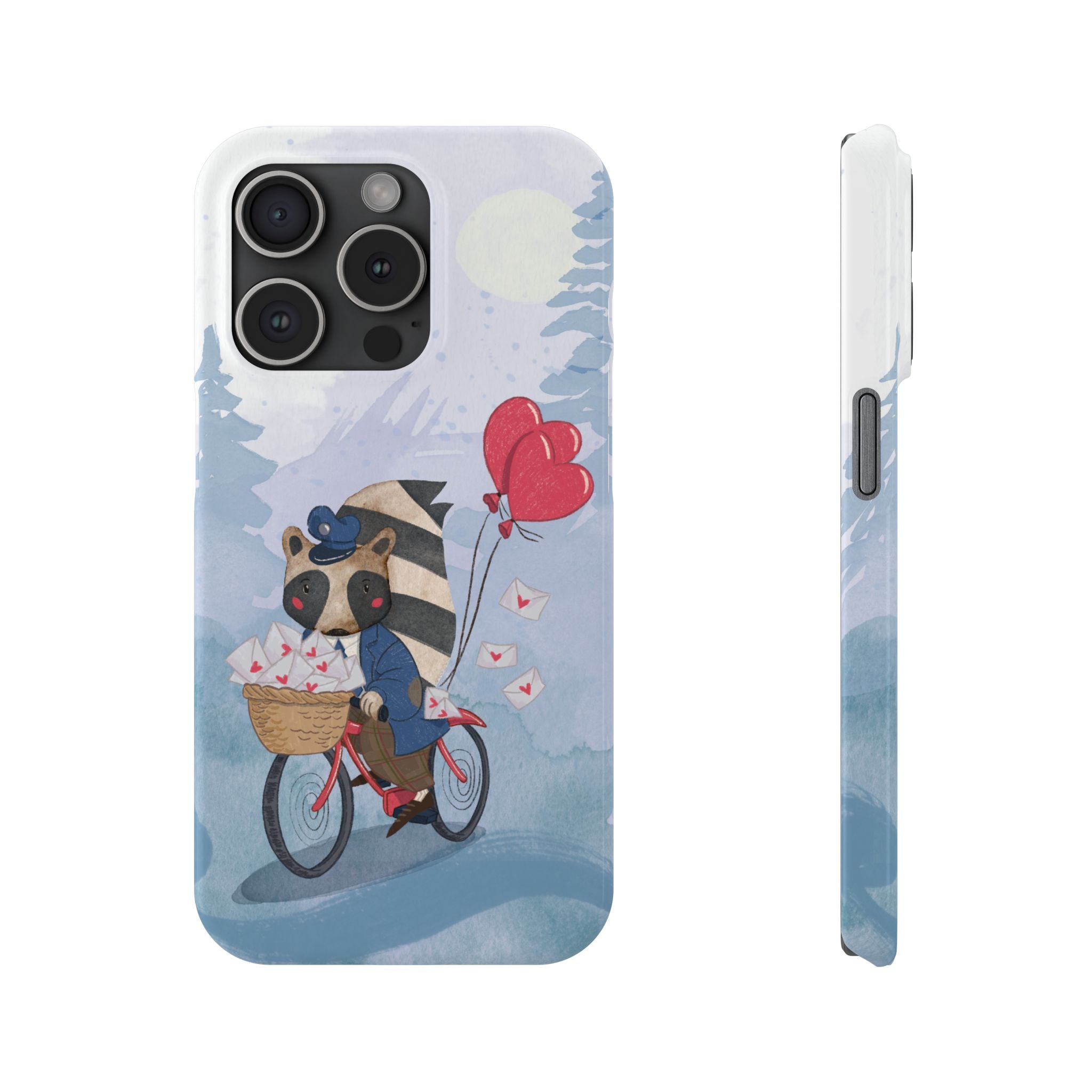 Whimsical Raccoon Slim Phone Case | Cute Animal Design | Perfect for Nature Lovers, Gifts, Birthdays, Valentines Day, Everyday Use