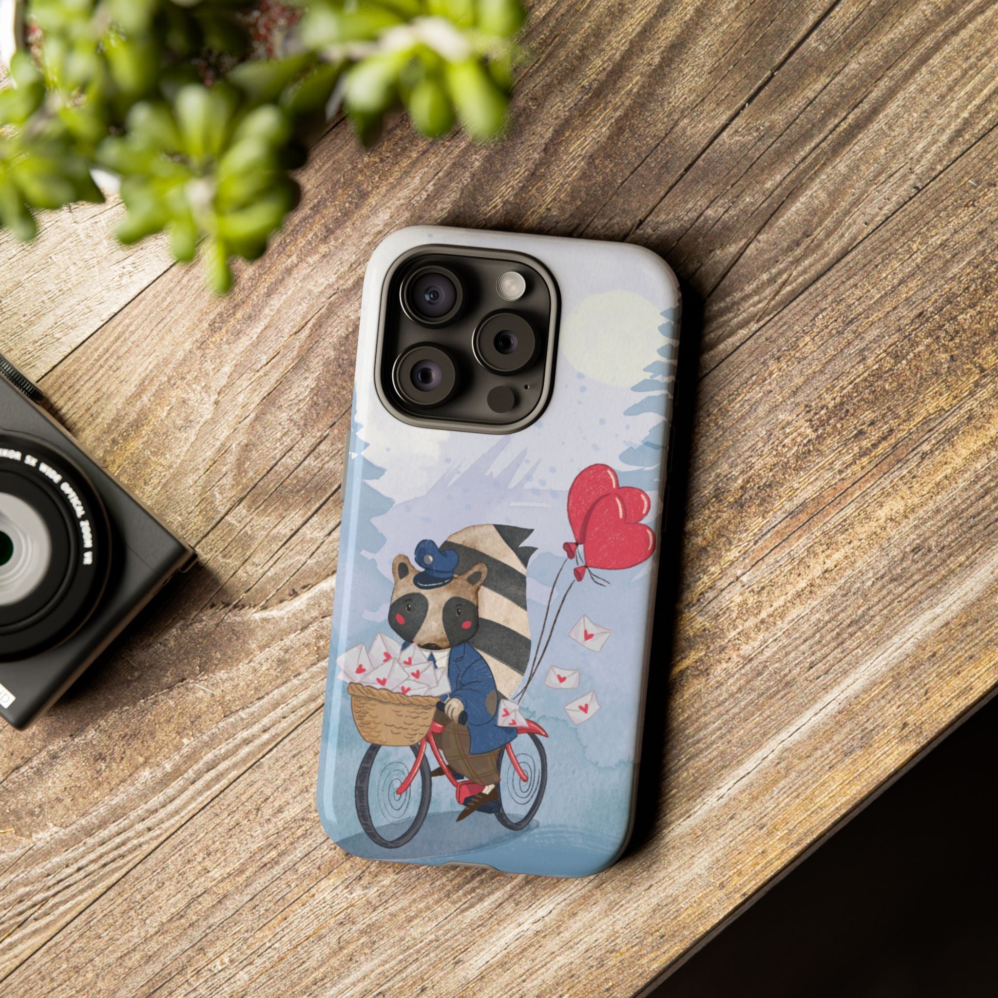 Cute Raccoon Phone Case, Tough Case for Animal Lovers, Valentine's Day Gift, Whimsical Phone Accessory, Gifts for Kids