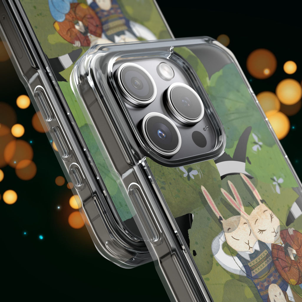 Cute Animal Lovers Phone Case, Magnetic Clear Impact Cases for Nature Enthusiasts, Eco-Friendly Gift, Cute Bunny Design, Unique Phone Cover