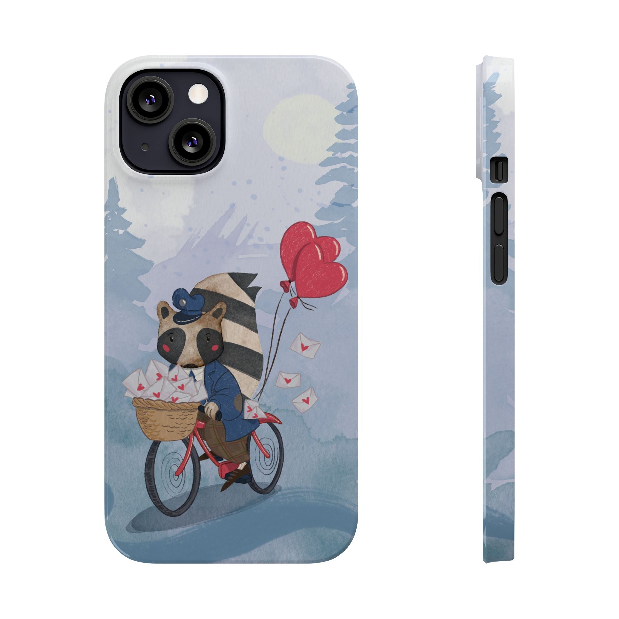 Whimsical Raccoon Slim Phone Case | Cute Animal Design | Perfect for Nature Lovers, Gifts, Birthdays, Valentines Day, Everyday Use