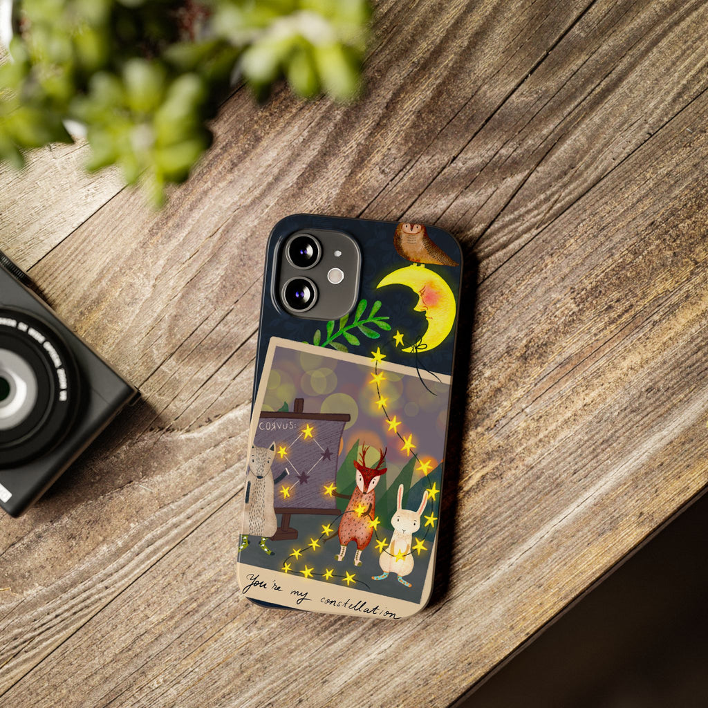Constellation Friends iPhone Case, Starlit Woodland Photo Cover, Cute Gift for Birthday, Kawaii Design, iPhone 7 8 X XR XS 11 12 13 14 15 16