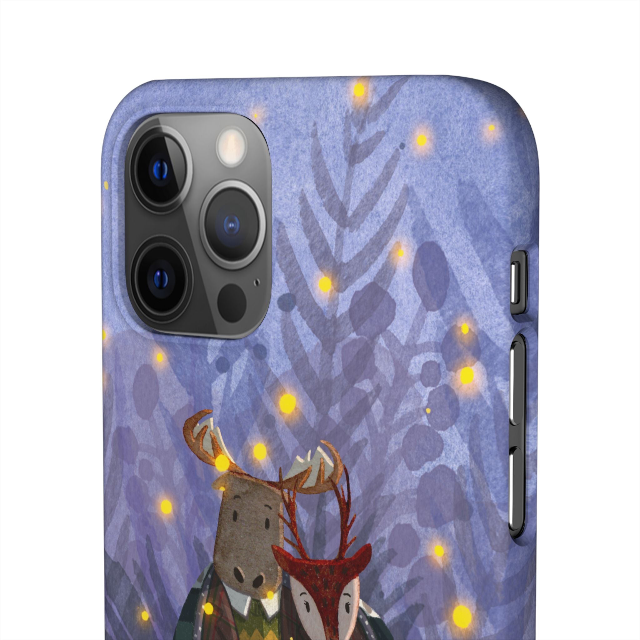 Whimsical Animal Lovers Snap Cases - Cozy Phone Protection, Gift for Nature Lovers, Holiday Decor, Cute Character Design, Animal Couple