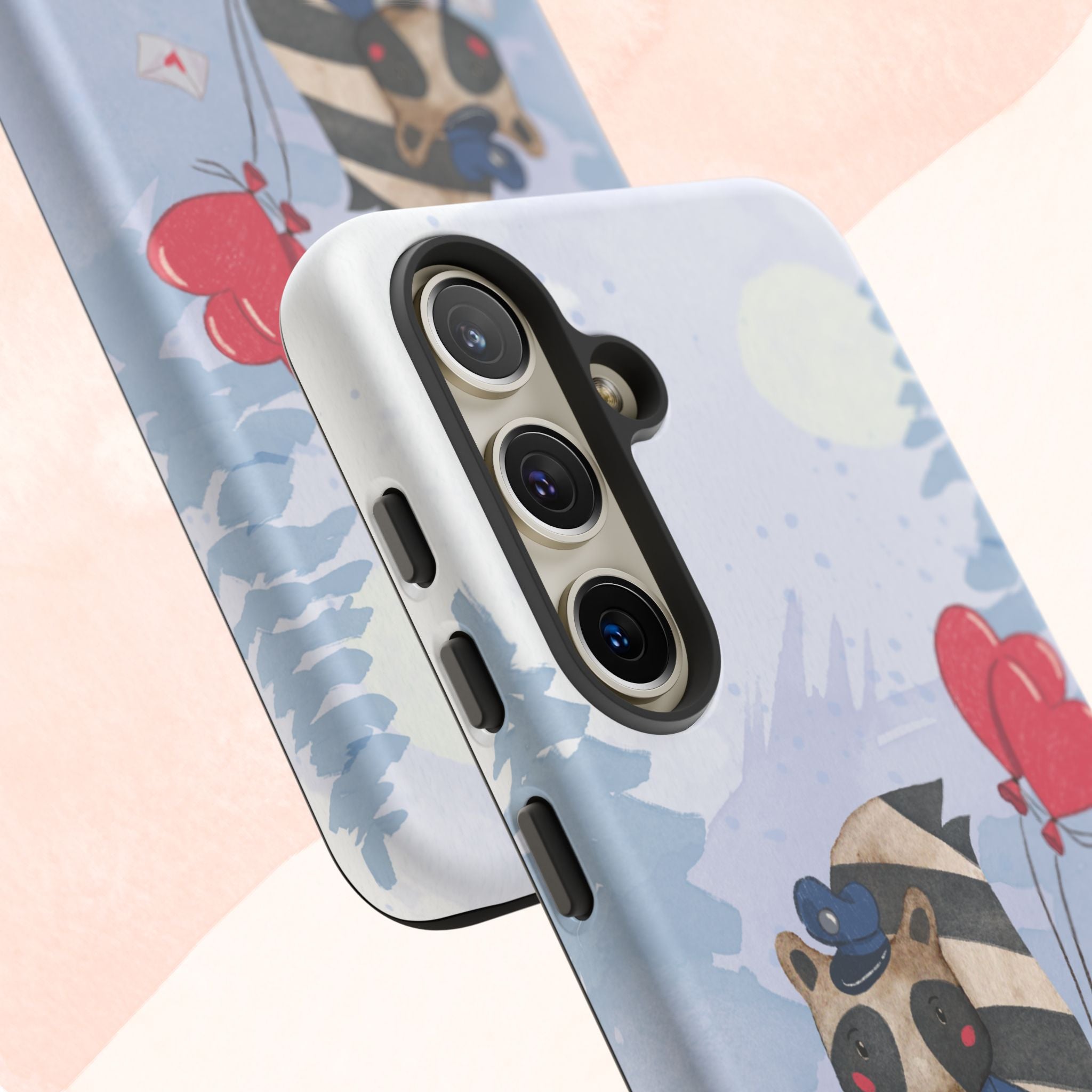 Cute Raccoon Phone Case, Tough Case for Animal Lovers, Valentine's Day Gift, Whimsical Phone Accessory, Gifts for Kids