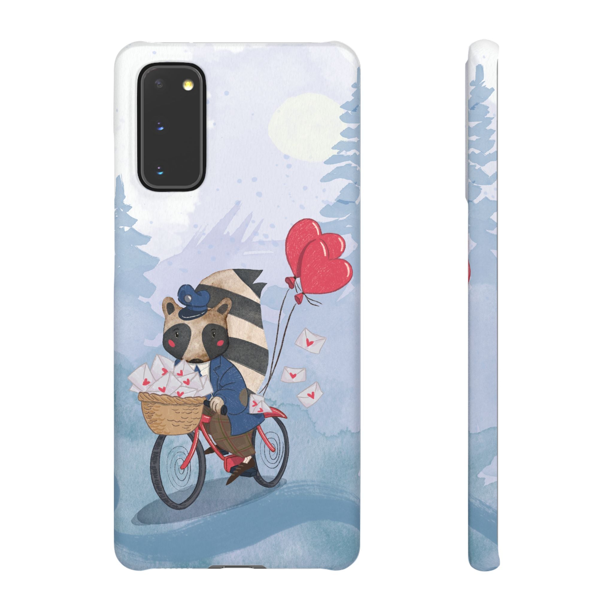 Whimsical Animal Snap Case with Love Balloons, Cute Phone Case, Valentine's Day Gift, Animal Lover Accessory, Creative Phone Cover