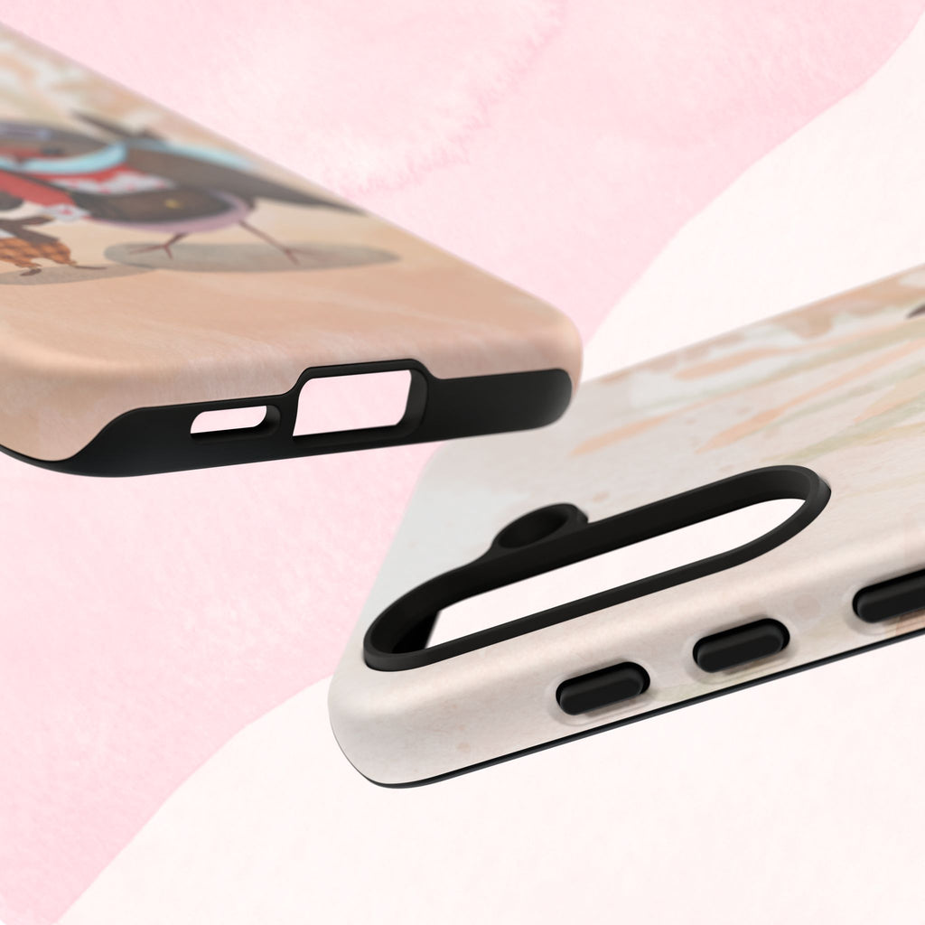 Whimsical Animal Phone Case, Cute Bird and Rabbit Design, Animal Lovers Gift, Nature-Themed Accessory, Eco-Friendly Tech Cover