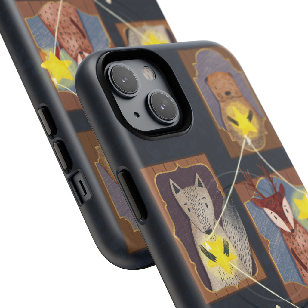 Celestial Animal Stars iPhone Case, Tough Magnetic Cover, Nature Theme, Unique Cute Animal Gifts, iPhone 14 15 16 pro max