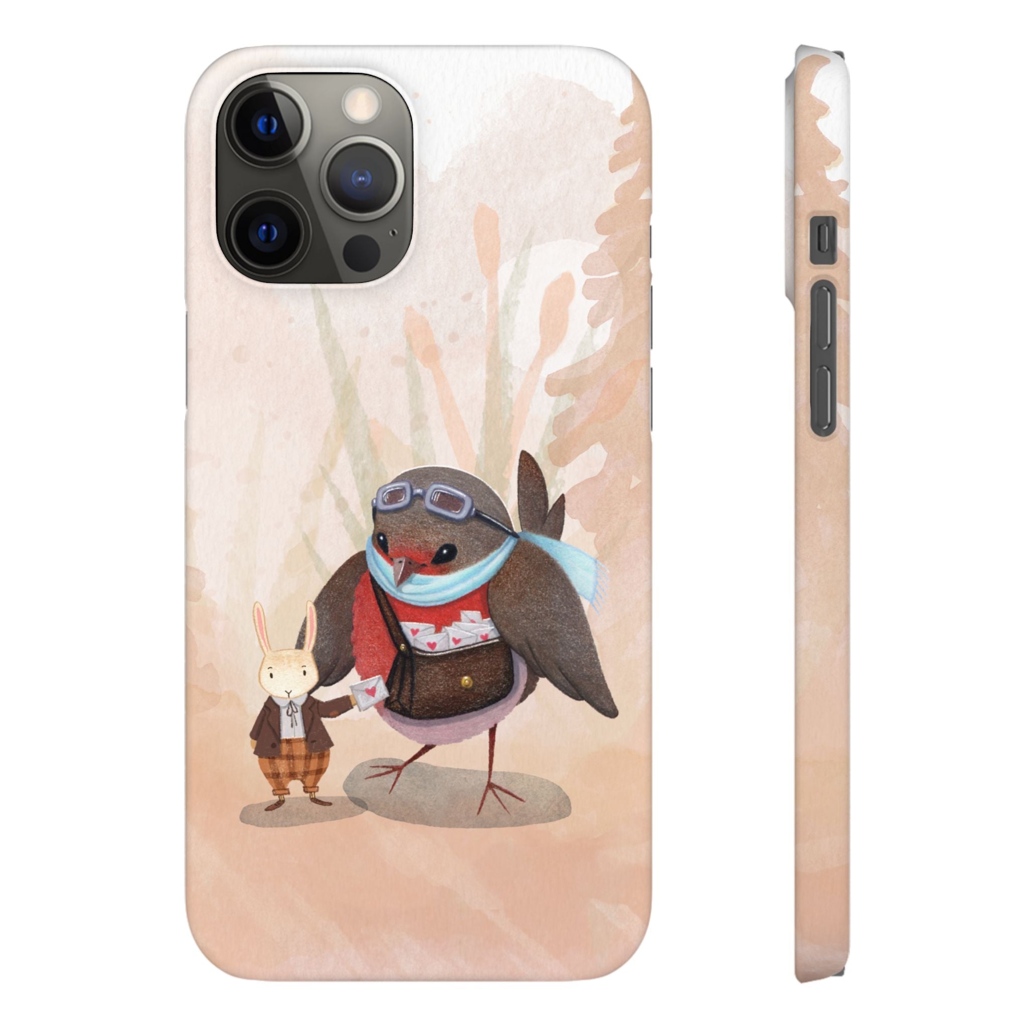 Whimsical Animal Snap Cases, Cute Phone Case, Handmade Bird and Bunny Design, Gift for Animal Lovers, Unique Smartphone Cover