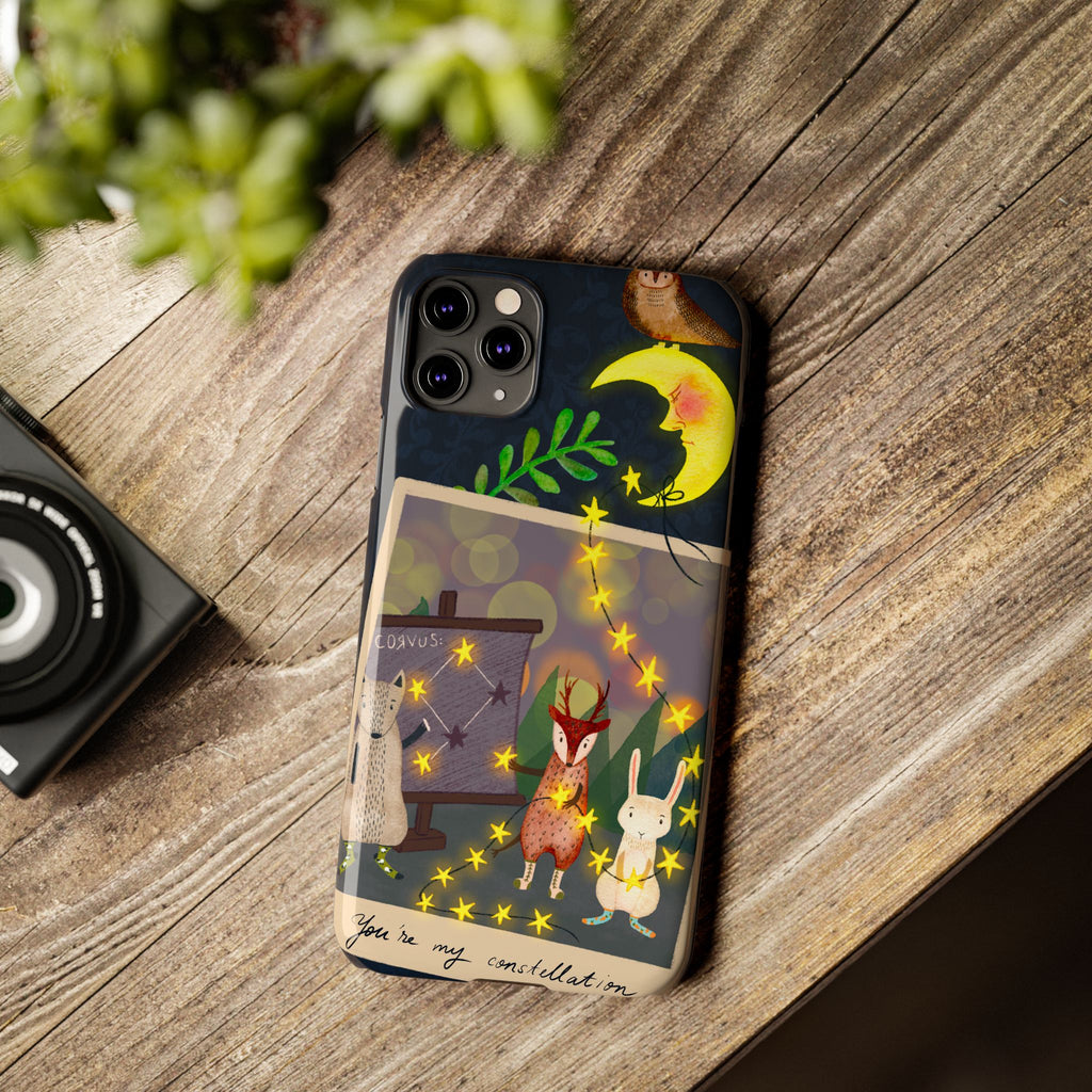 Constellation Friends iPhone Case, Starlit Woodland Photo Cover, Cute Gift for Birthday, Kawaii Design, iPhone 7 8 X XR XS 11 12 13 14 15 16
