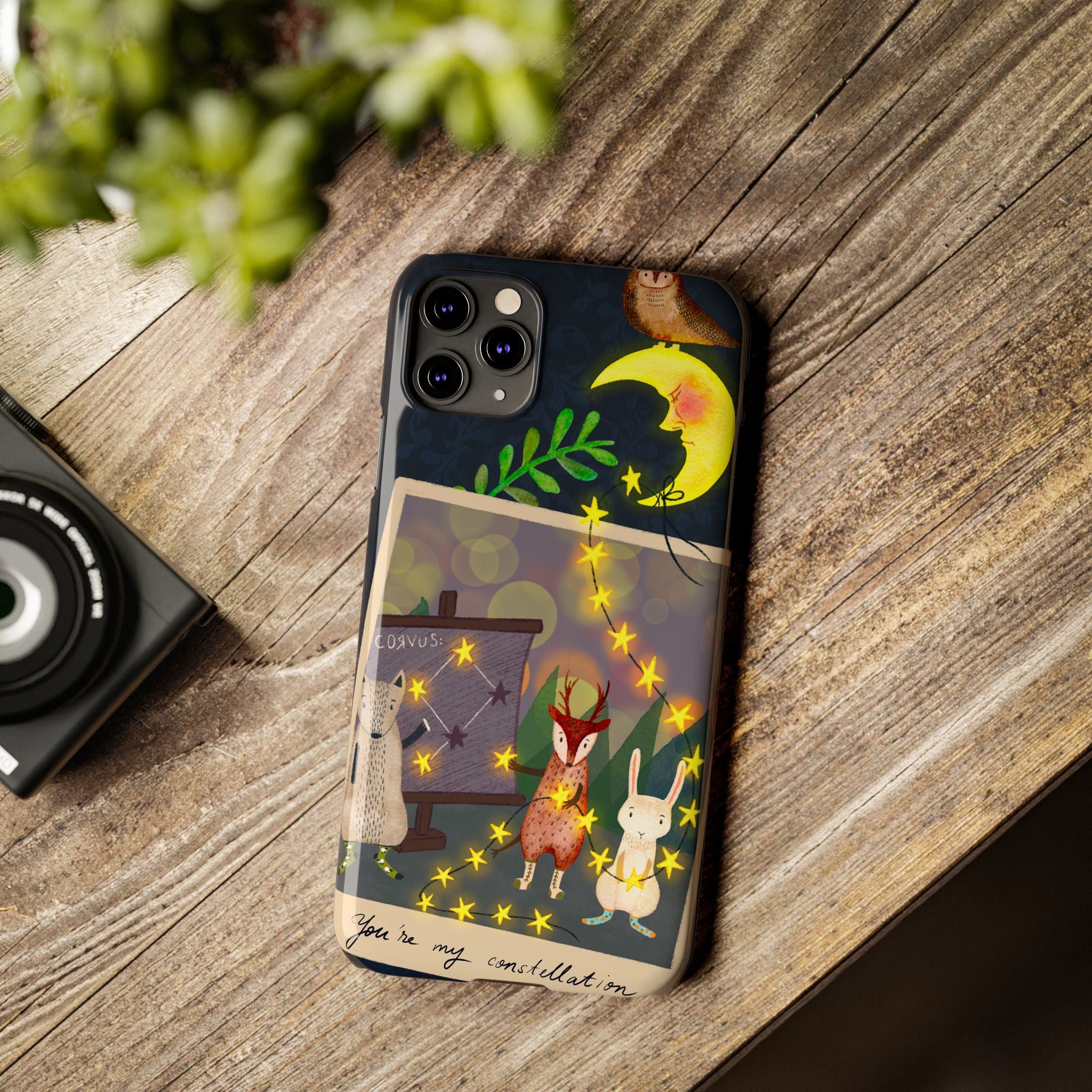Constellation Friends iPhone Case, Starlit Woodland Photo Cover, Cute Gift for Birthday, Kawaii Design, iPhone 7 8 X XR XS 11 12 13 14 15 16
