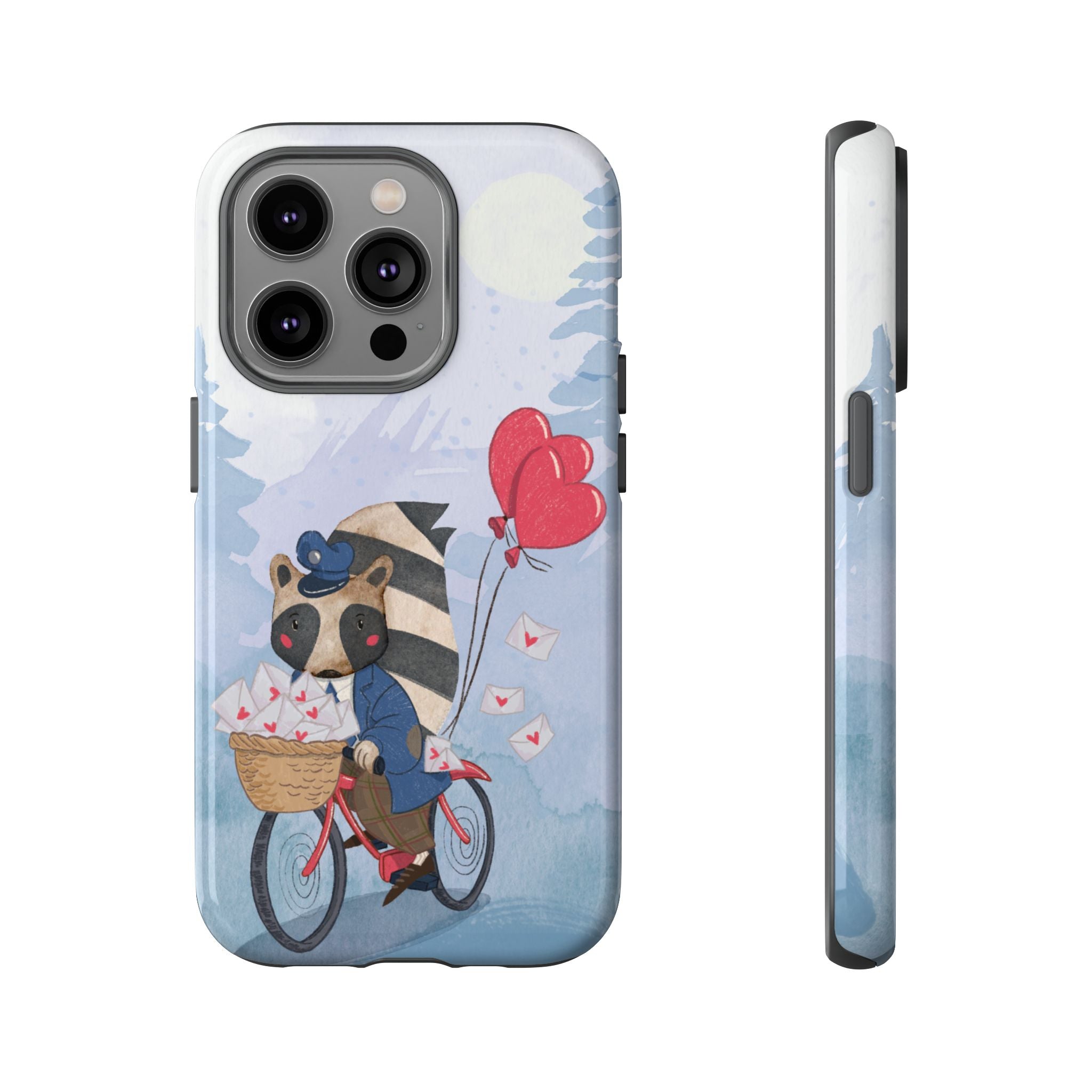 Cute Raccoon Phone Case, Tough Case for Animal Lovers, Valentine's Day Gift, Whimsical Phone Accessory, Gifts for Kids