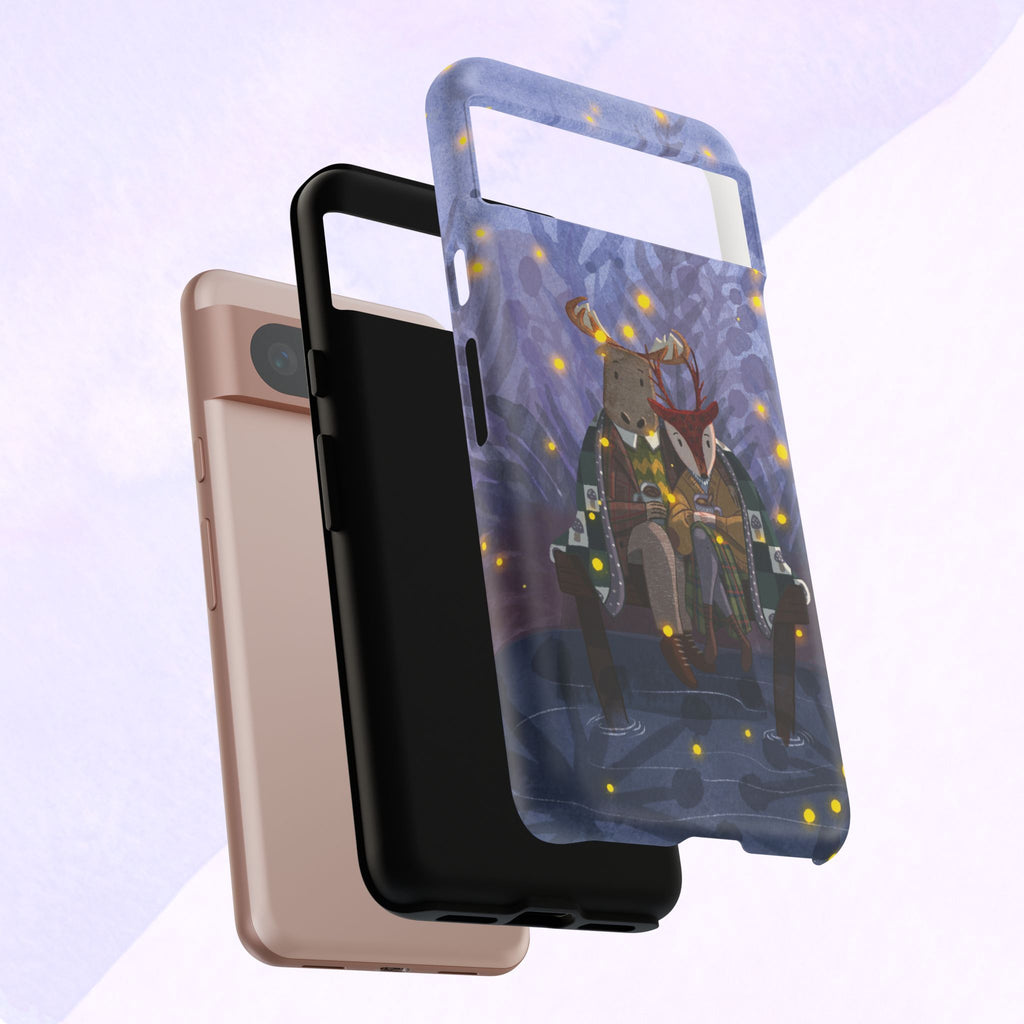 Cozy Couple Phone Case, Cute Animal Lovers Gift, Nature Aesthetic, Perfect for Holidays, Personalized Phone Accessories, Gift for Her