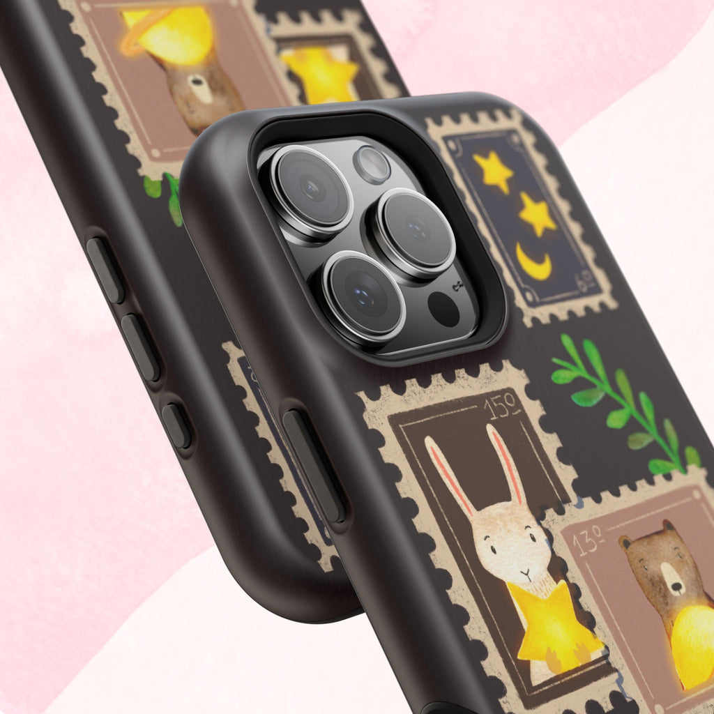 Cute Animal Stamp Phone Case, Quirky Gift for Animal Lovers, Personalized Case for Holidays, Unique Phone Accessory