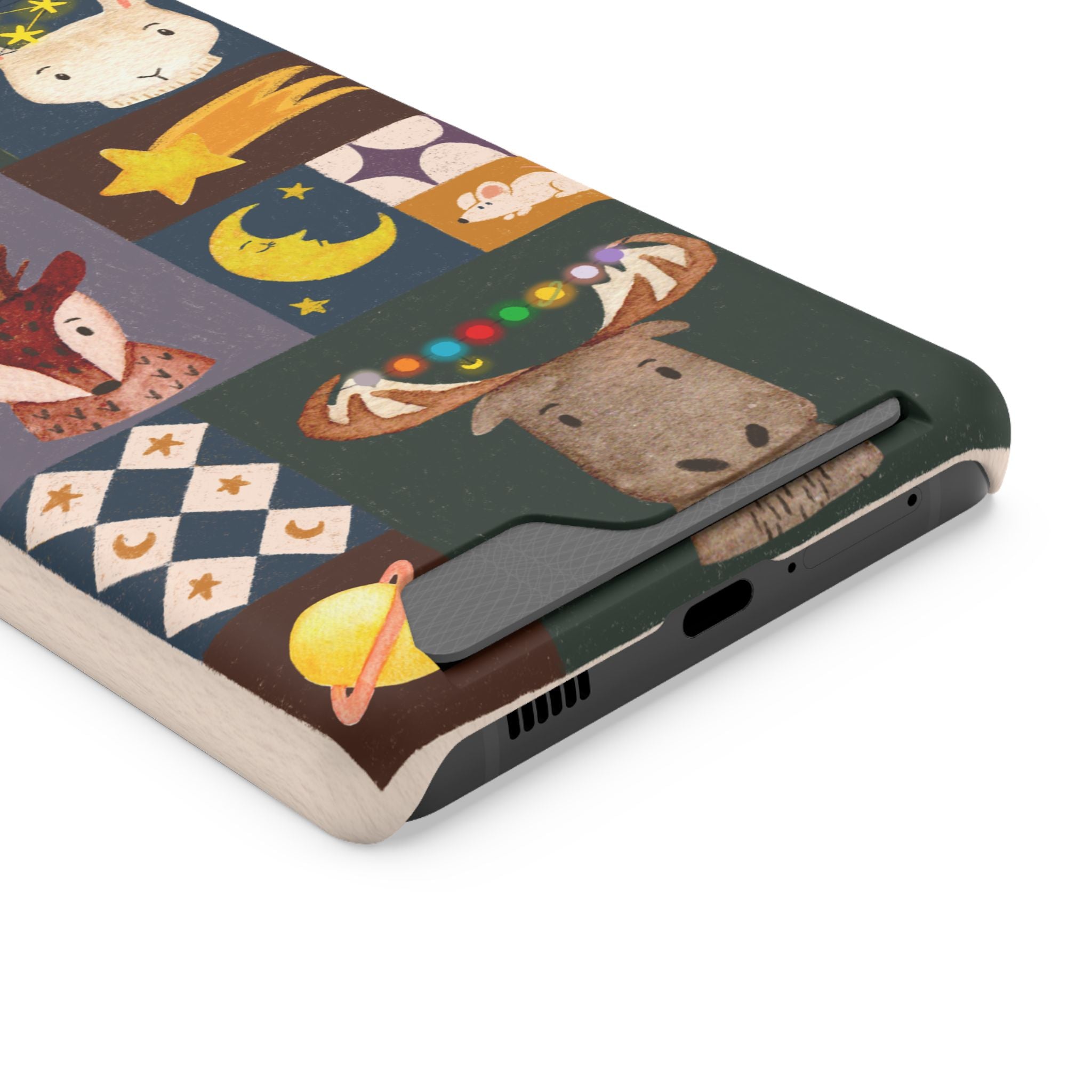 Magical Animal Phone Case with Card Holder - Cute Gift for Animal Lovers, Interesting Phone Accessory, Unique Holiday Gift, Nature-Inspired