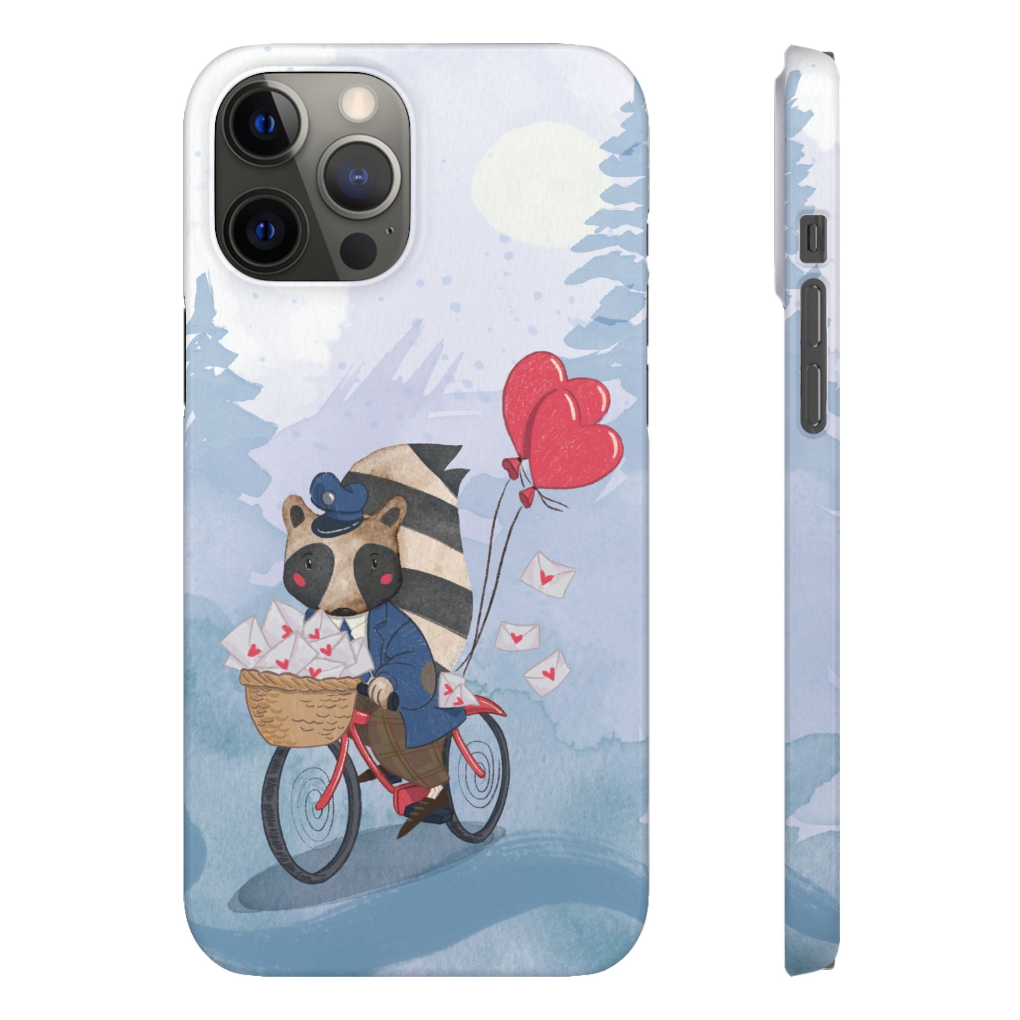 Whimsical Animal Snap Case with Love Balloons, Cute Phone Case, Valentine's Day Gift, Animal Lover Accessory, Creative Phone Cover