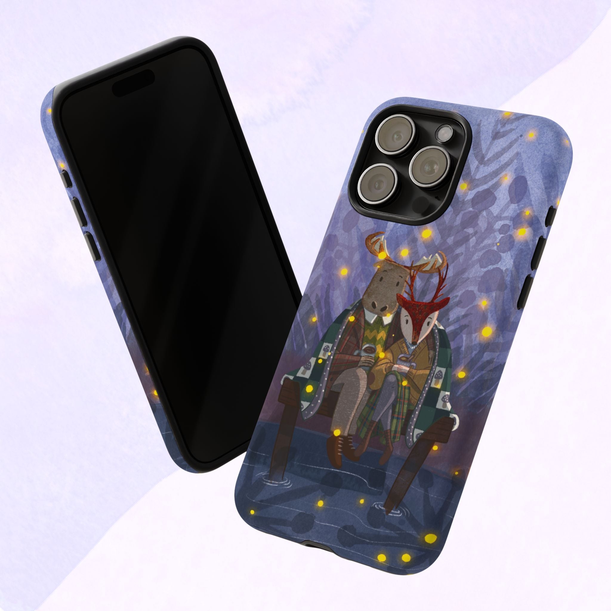Cozy Couple Phone Case, Cute Animal Lovers Gift, Nature Aesthetic, Perfect for Holidays, Personalized Phone Accessories, Gift for Her