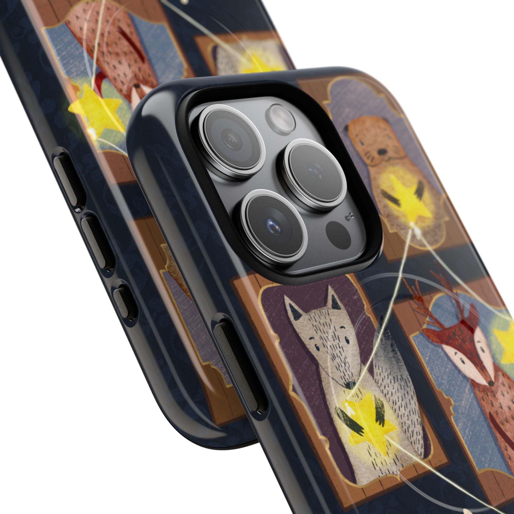 Celestial Animal Stars iPhone Case, Tough Magnetic Cover, Nature Theme, Unique Cute Animal Gifts, iPhone 14 15 16 pro max