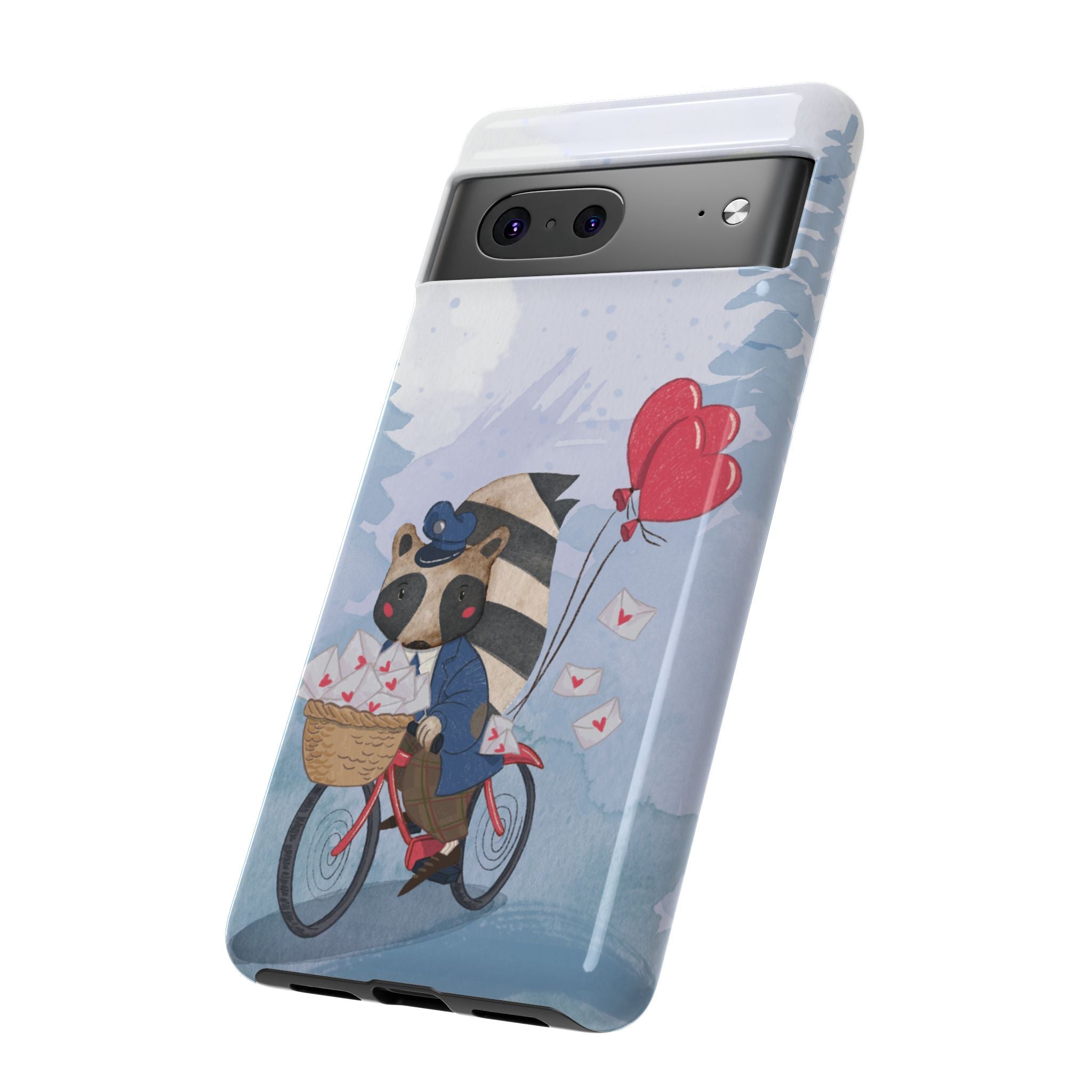 Cute Raccoon Phone Case, Tough Case for Animal Lovers, Valentine's Day Gift, Whimsical Phone Accessory, Gifts for Kids