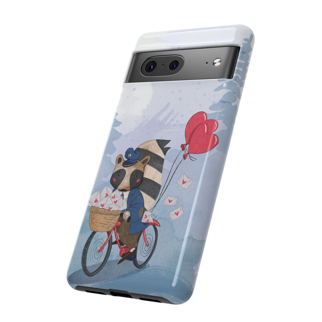 Cute Raccoon Phone Case, Tough Case for Animal Lovers, Valentine's Day Gift, Whimsical Phone Accessory, Gifts for Kids