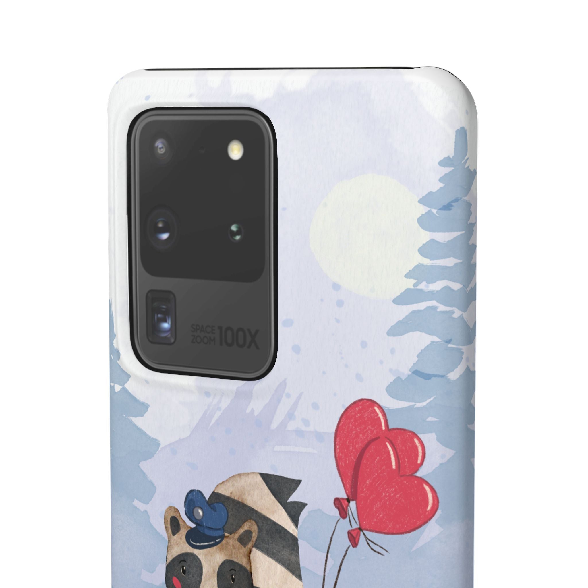 Whimsical Animal Snap Case with Love Balloons, Cute Phone Case, Valentine's Day Gift, Animal Lover Accessory, Creative Phone Cover