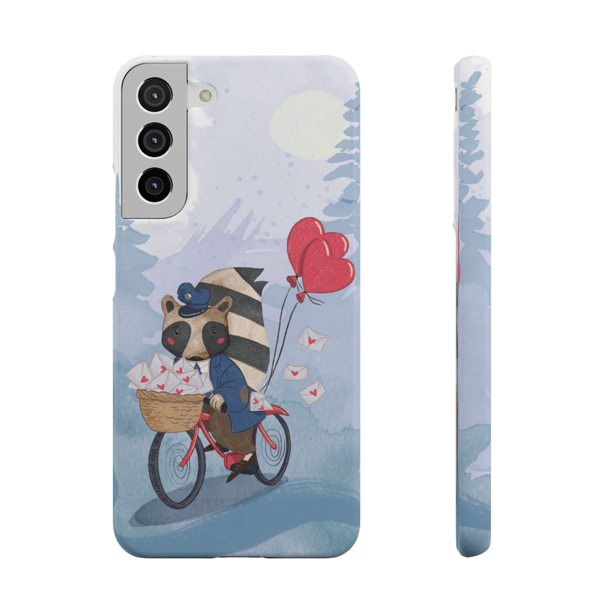 Whimsical Animal Snap Case with Love Balloons, Cute Phone Case, Valentine's Day Gift, Animal Lover Accessory, Creative Phone Cover