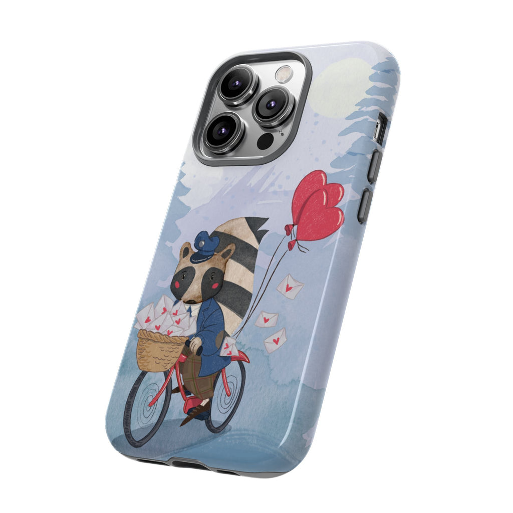 Cute Raccoon Phone Case, Tough Case for Animal Lovers, Valentine's Day Gift, Whimsical Phone Accessory, Gifts for Kids