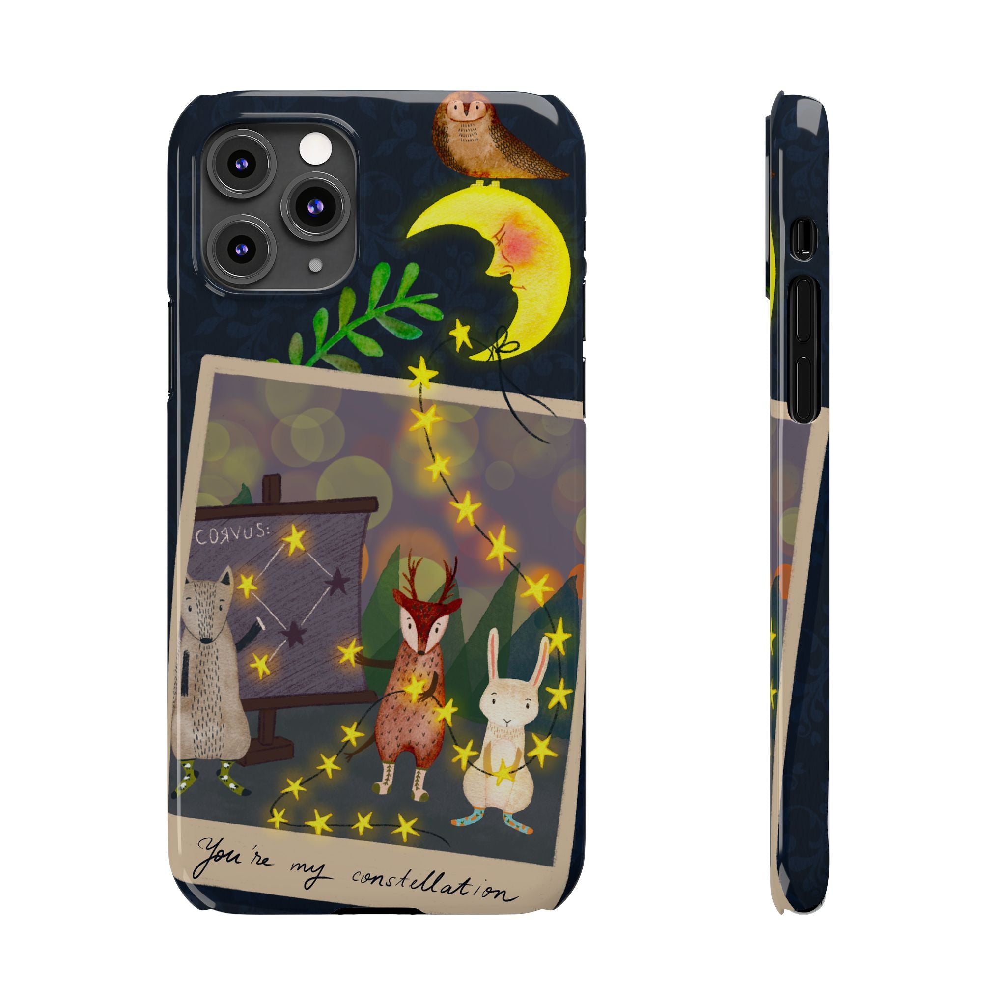 Constellation Friends iPhone Case, Starlit Woodland Photo Cover, Cute Gift for Birthday, Kawaii Design, iPhone 7 8 X XR XS 11 12 13 14 15 16