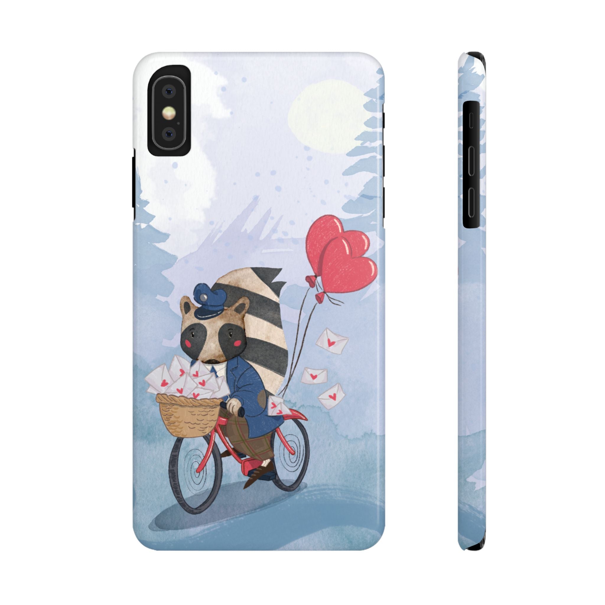 Whimsical Raccoon Slim Phone Case | Cute Animal Design | Perfect for Nature Lovers, Gifts, Birthdays, Valentines Day, Everyday Use