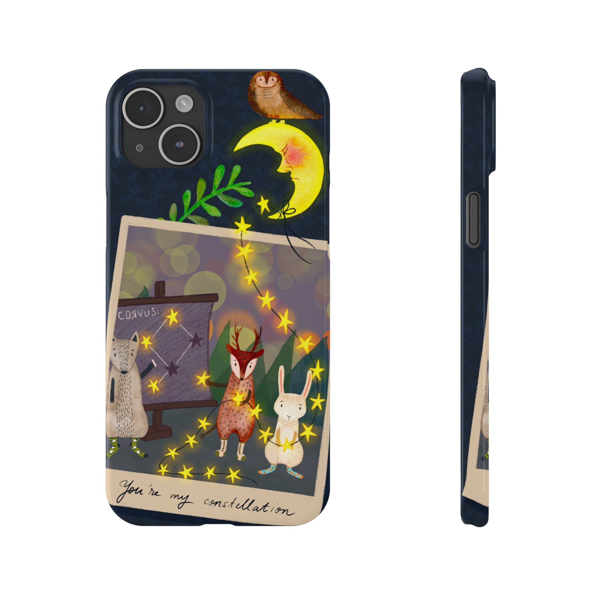 Constellation Friends iPhone Case, Starlit Woodland Photo Cover, Cute Gift for Birthday, Kawaii Design, iPhone 7 8 X XR XS 11 12 13 14 15 16