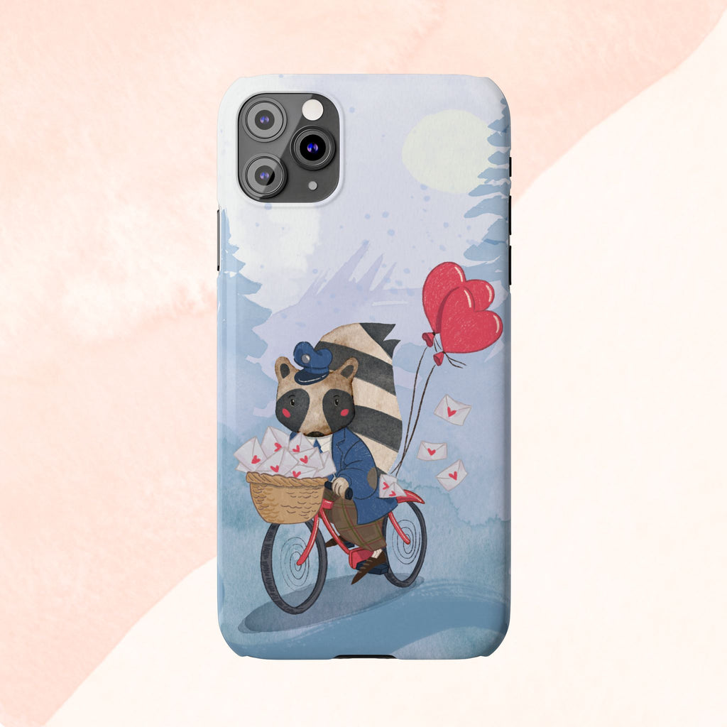 Whimsical Raccoon Slim Phone Case | Cute Animal Design | Perfect for Nature Lovers, Gifts, Birthdays, Valentines Day, Everyday Use