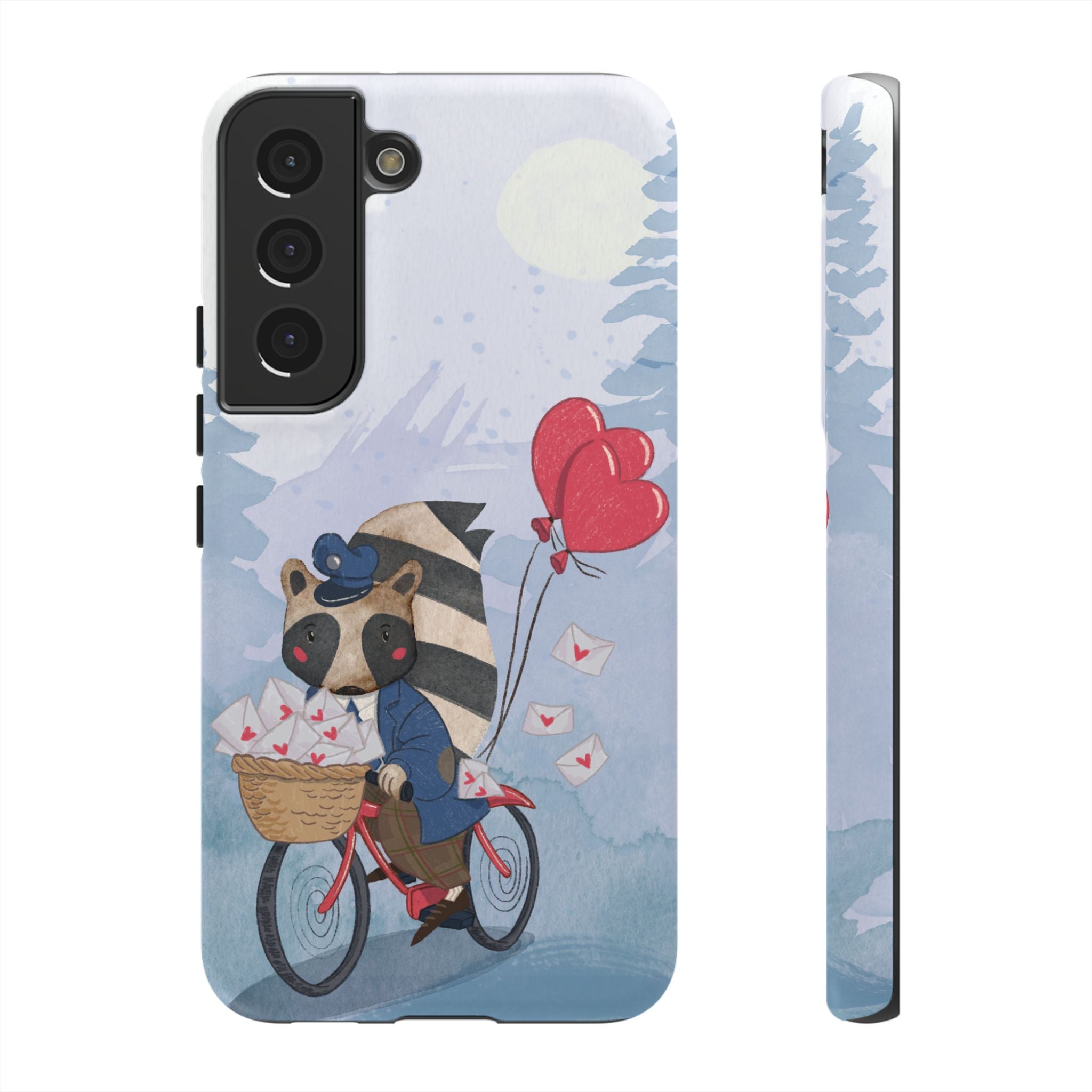 Cute Raccoon Phone Case, Tough Case for Animal Lovers, Valentine's Day Gift, Whimsical Phone Accessory, Gifts for Kids