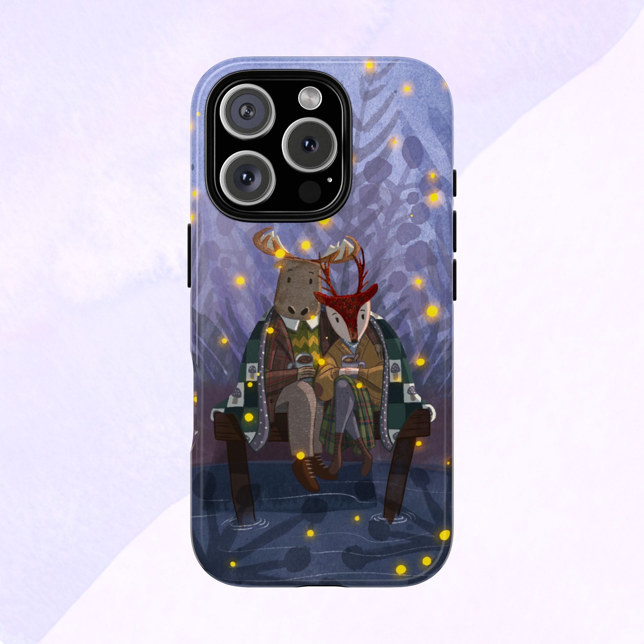 Cozy Couple Phone Case, Cute Animal Lovers Gift, Nature Aesthetic, Perfect for Holidays, Personalized Phone Accessories, Gift for Her