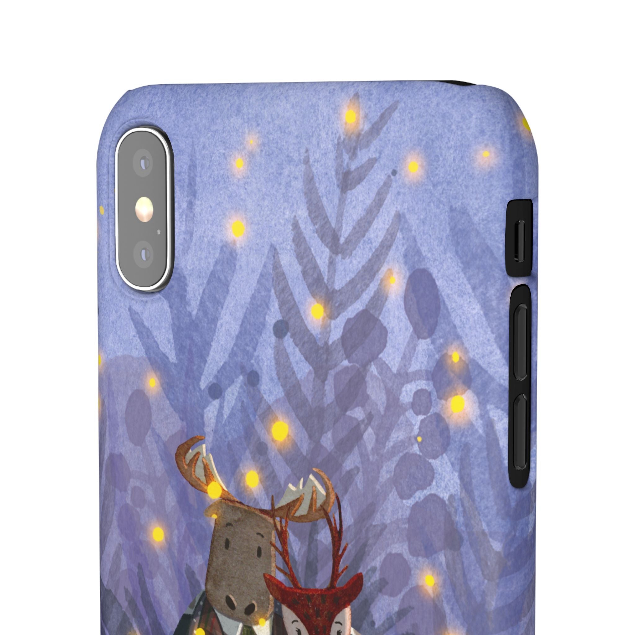 Whimsical Animal Lovers Snap Cases - Cozy Phone Protection, Gift for Nature Lovers, Holiday Decor, Cute Character Design, Animal Couple