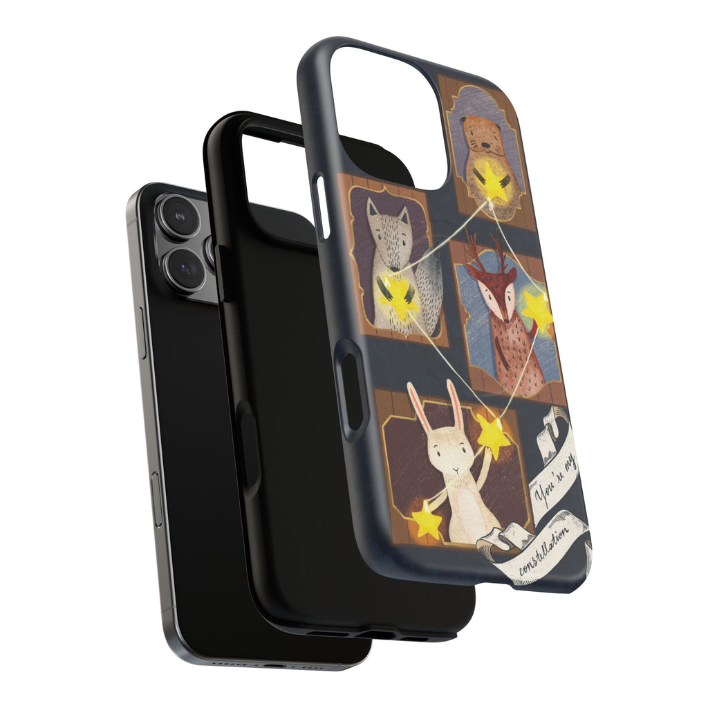Celestial Animal Stars iPhone Case, Tough Magnetic Cover, Nature Theme, Unique Cute Animal Gifts, iPhone 14 15 16 pro max