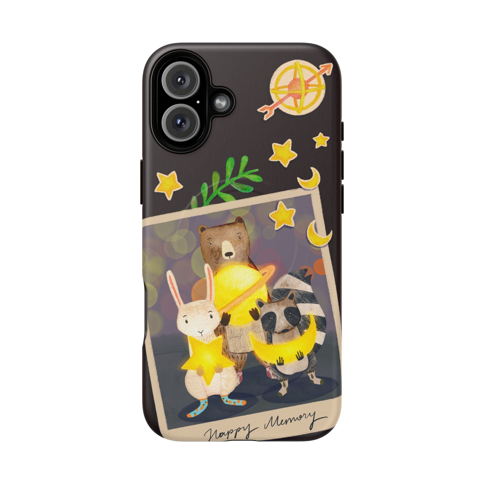 Tough Magnetic Cases, Whimsical Animal Phone Case, Cute Bear Rabbit Raccoon Design, Cute gift for her, Birthdays, iPhone 14 15 16 pro max