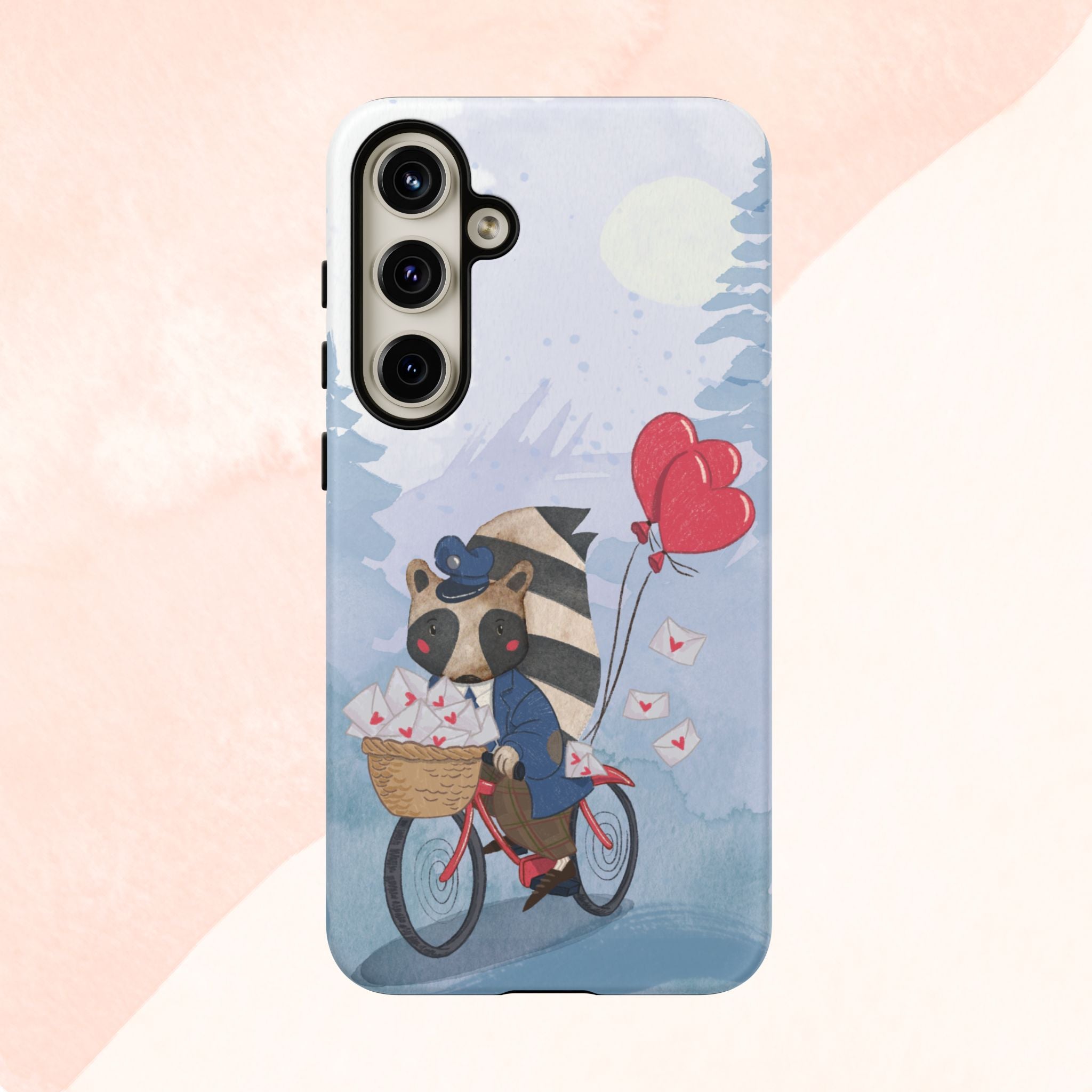 Cute Raccoon Phone Case, Tough Case for Animal Lovers, Valentine's Day Gift, Whimsical Phone Accessory, Gifts for Kids