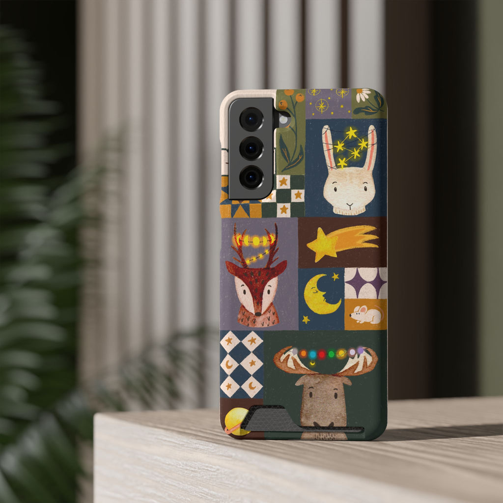 Magical Animal Phone Case with Card Holder - Cute Gift for Animal Lovers, Interesting Phone Accessory, Unique Holiday Gift, Nature-Inspired