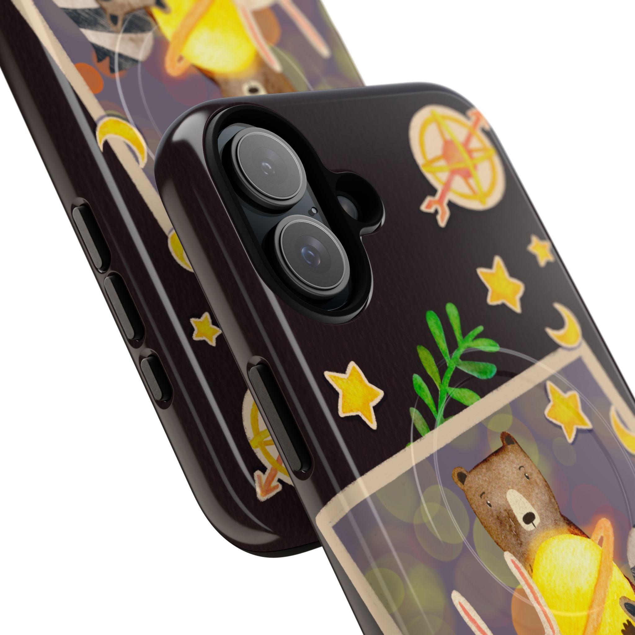 Tough Magnetic Cases, Whimsical Animal Phone Case, Cute Bear Rabbit Raccoon Design, Cute gift for her, Birthdays, iPhone 14 15 16 pro max