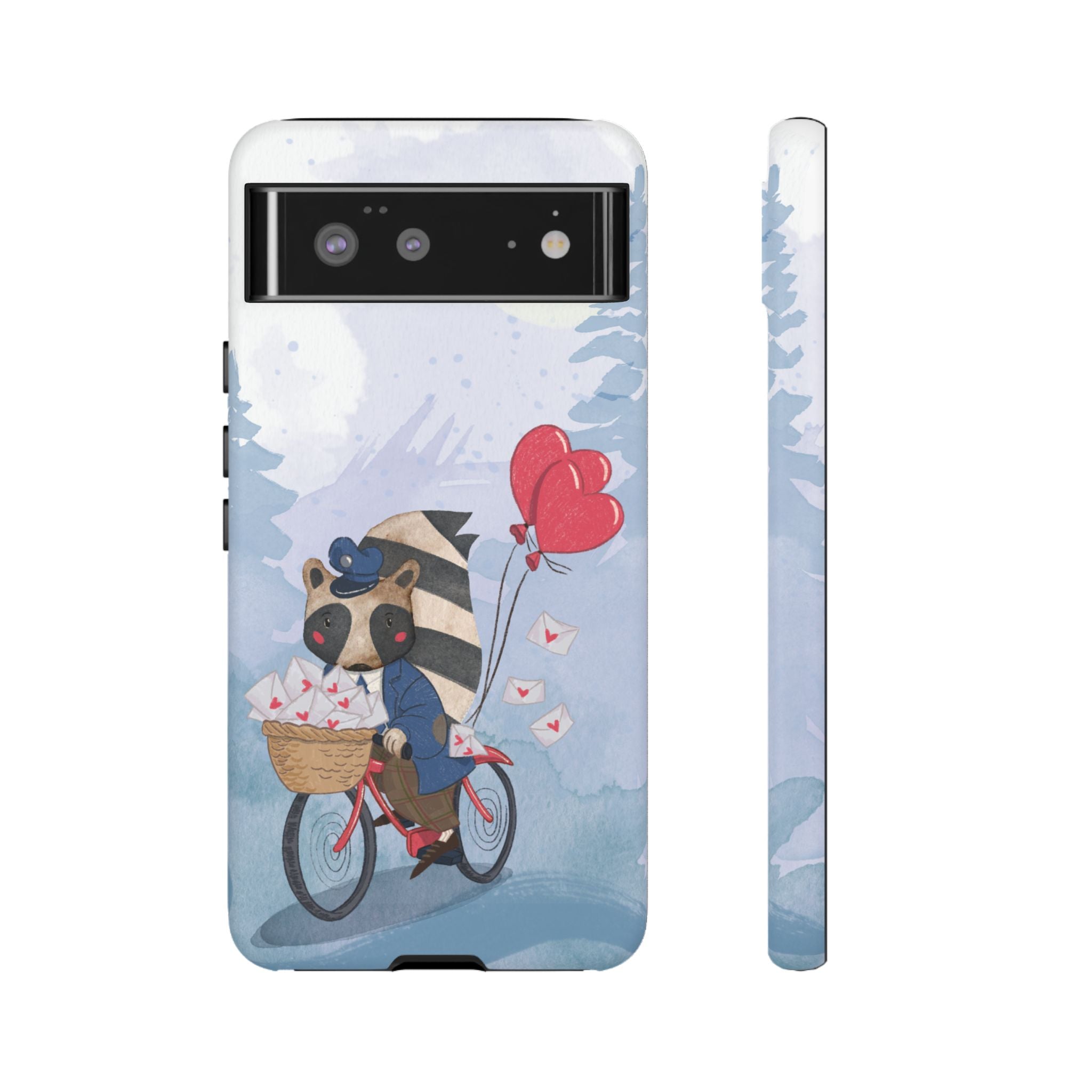 Cute Raccoon Phone Case, Tough Case for Animal Lovers, Valentine's Day Gift, Whimsical Phone Accessory, Gifts for Kids