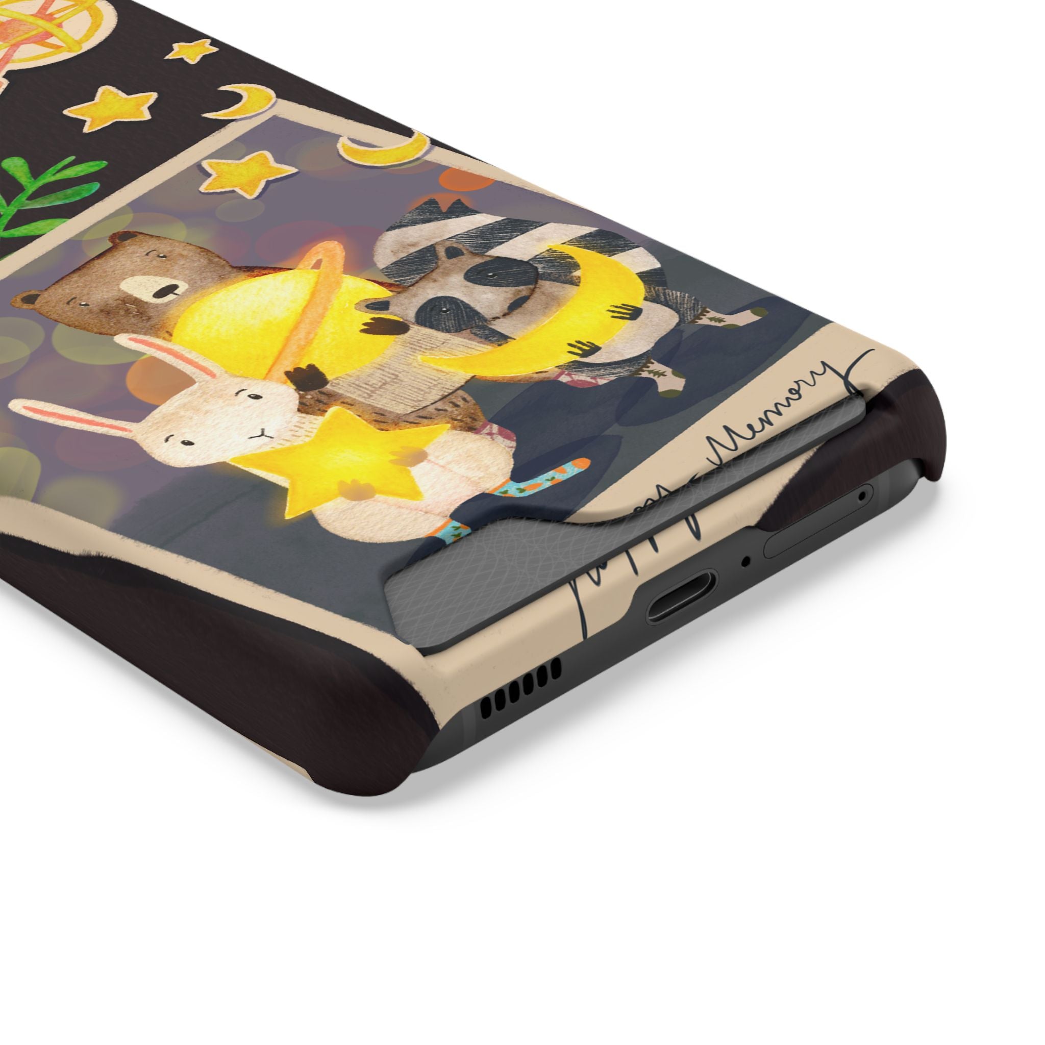 Whimsical Phone Case with Card Holder - Cute Animal Friends Design, Perfect Gift for Animal Lovers, Birthday, Everyday Use, Cute Accessory