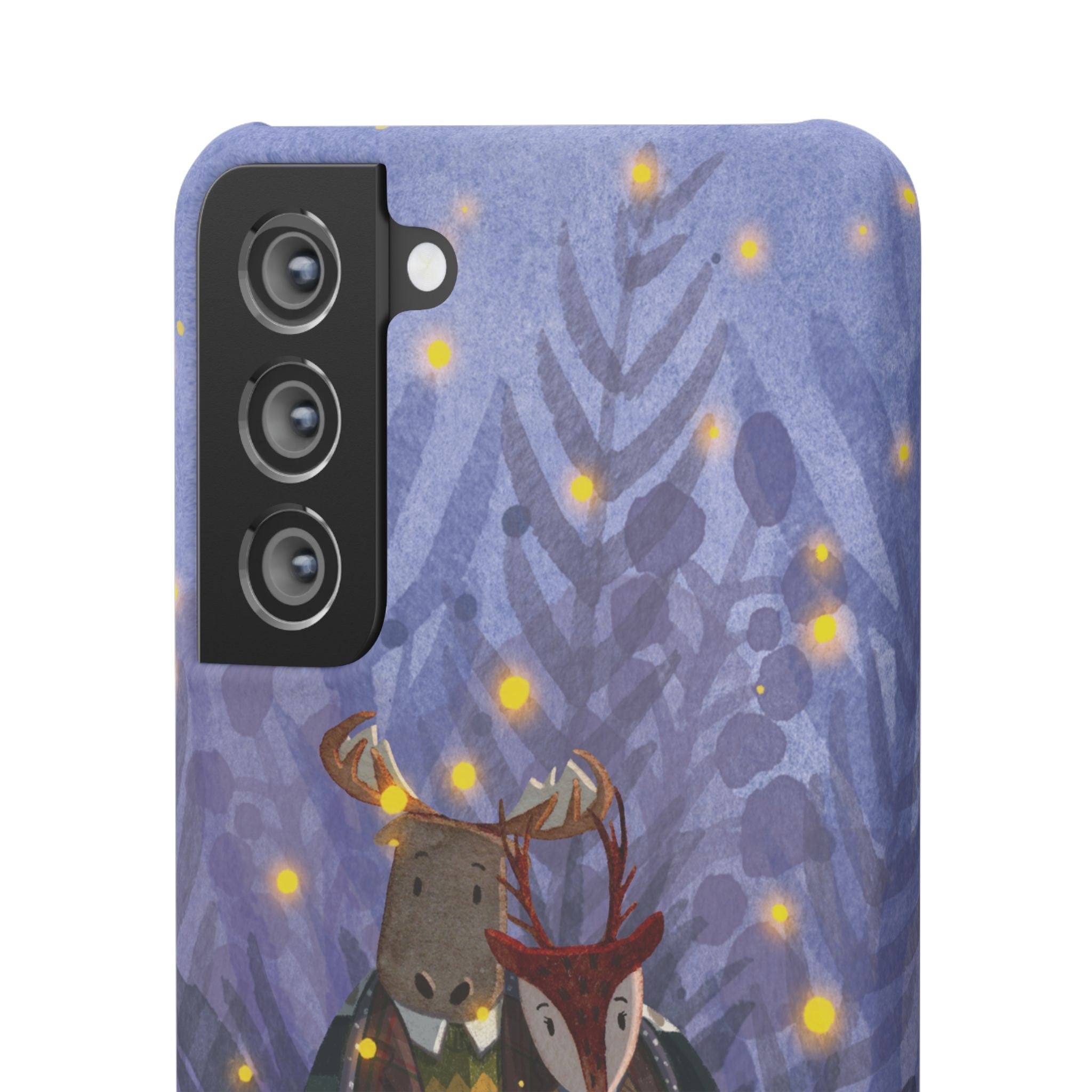 Whimsical Animal Lovers Snap Cases - Cozy Phone Protection, Gift for Nature Lovers, Holiday Decor, Cute Character Design, Animal Couple