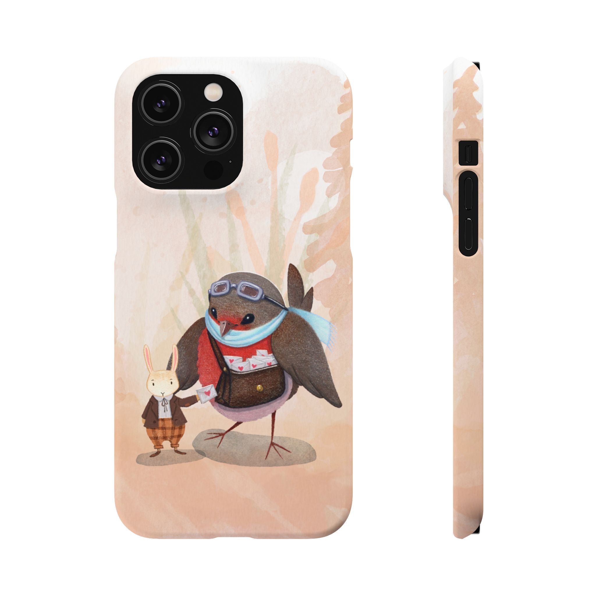 Whimsical Animal Snap Cases, Cute Phone Case, Handmade Bird and Bunny Design, Gift for Animal Lovers, Unique Smartphone Cover