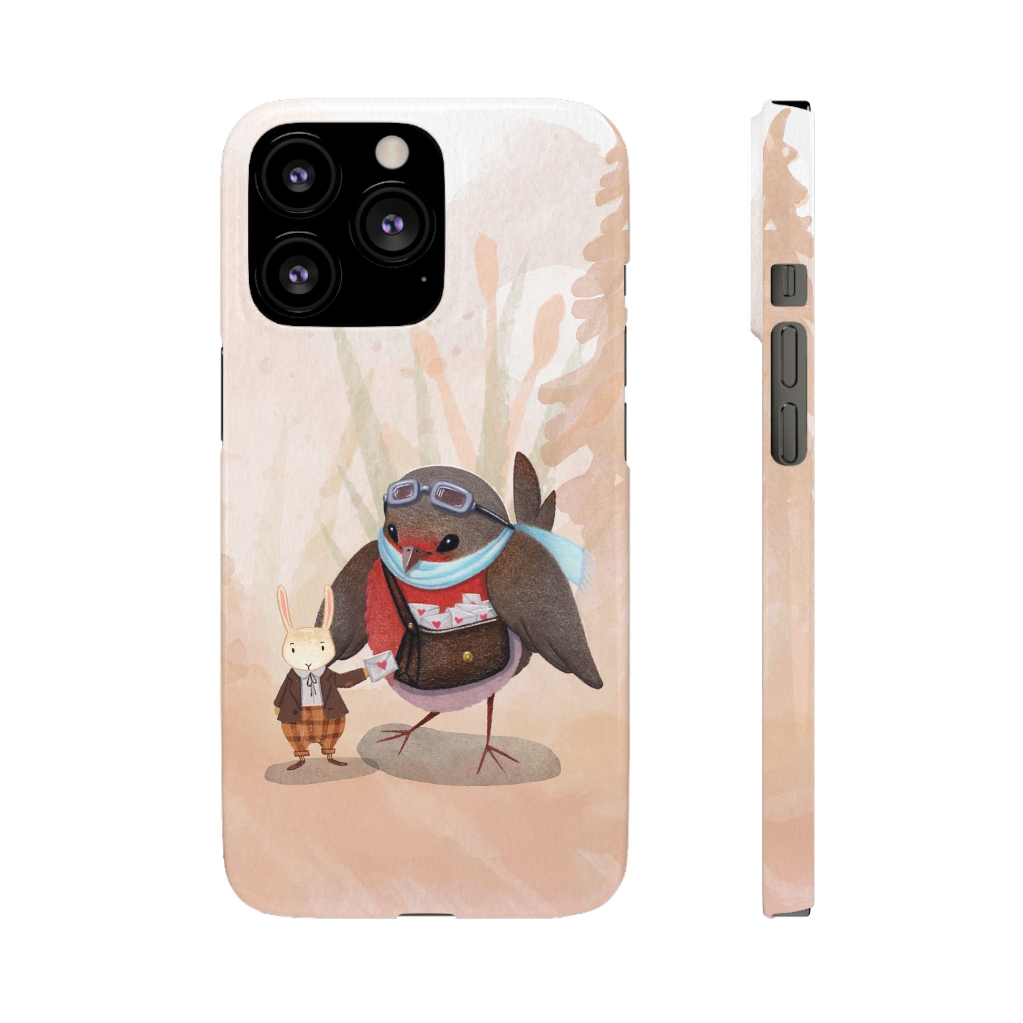 Whimsical Animal Snap Cases, Cute Phone Case, Handmade Bird and Bunny Design, Gift for Animal Lovers, Unique Smartphone Cover