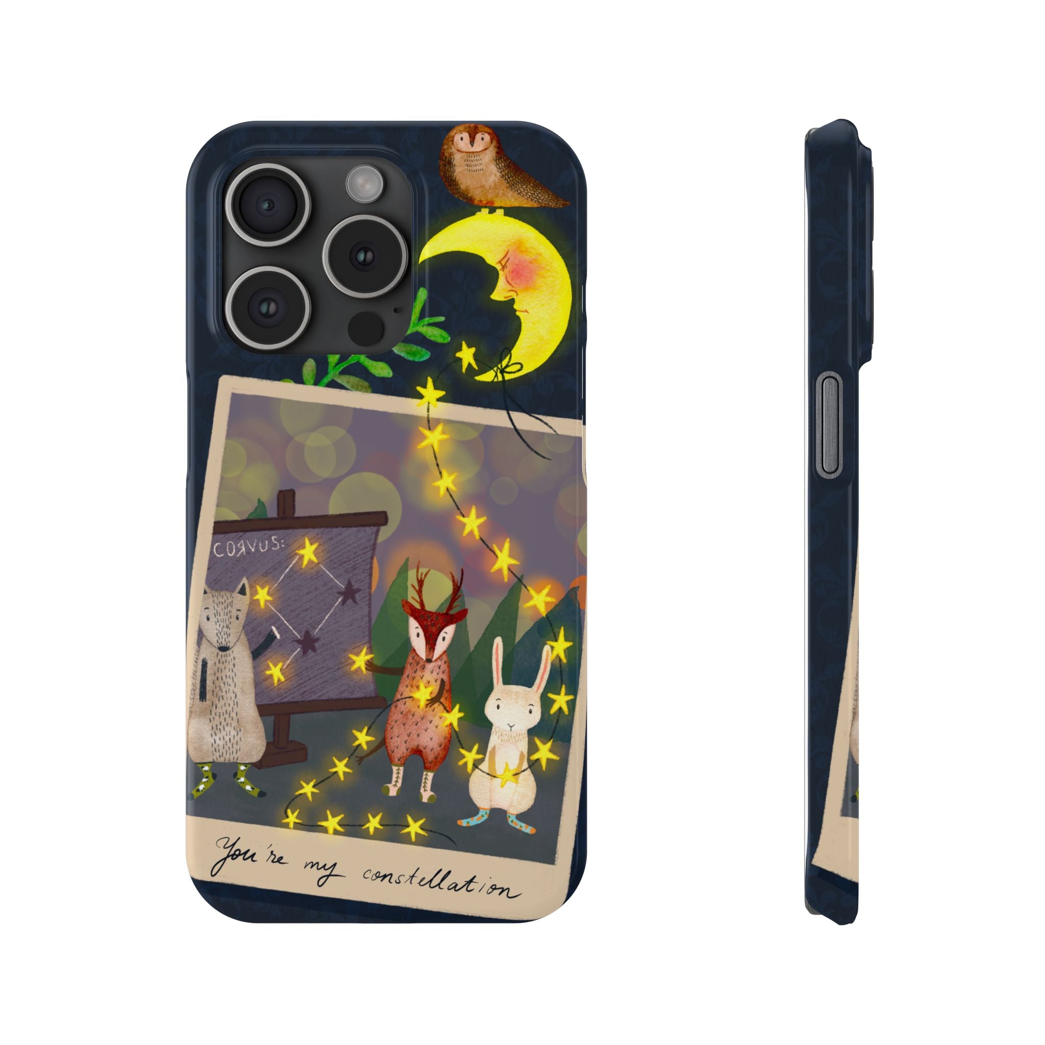 Constellation Friends iPhone Case, Starlit Woodland Photo Cover, Cute Gift for Birthday, Kawaii Design, iPhone 7 8 X XR XS 11 12 13 14 15 16