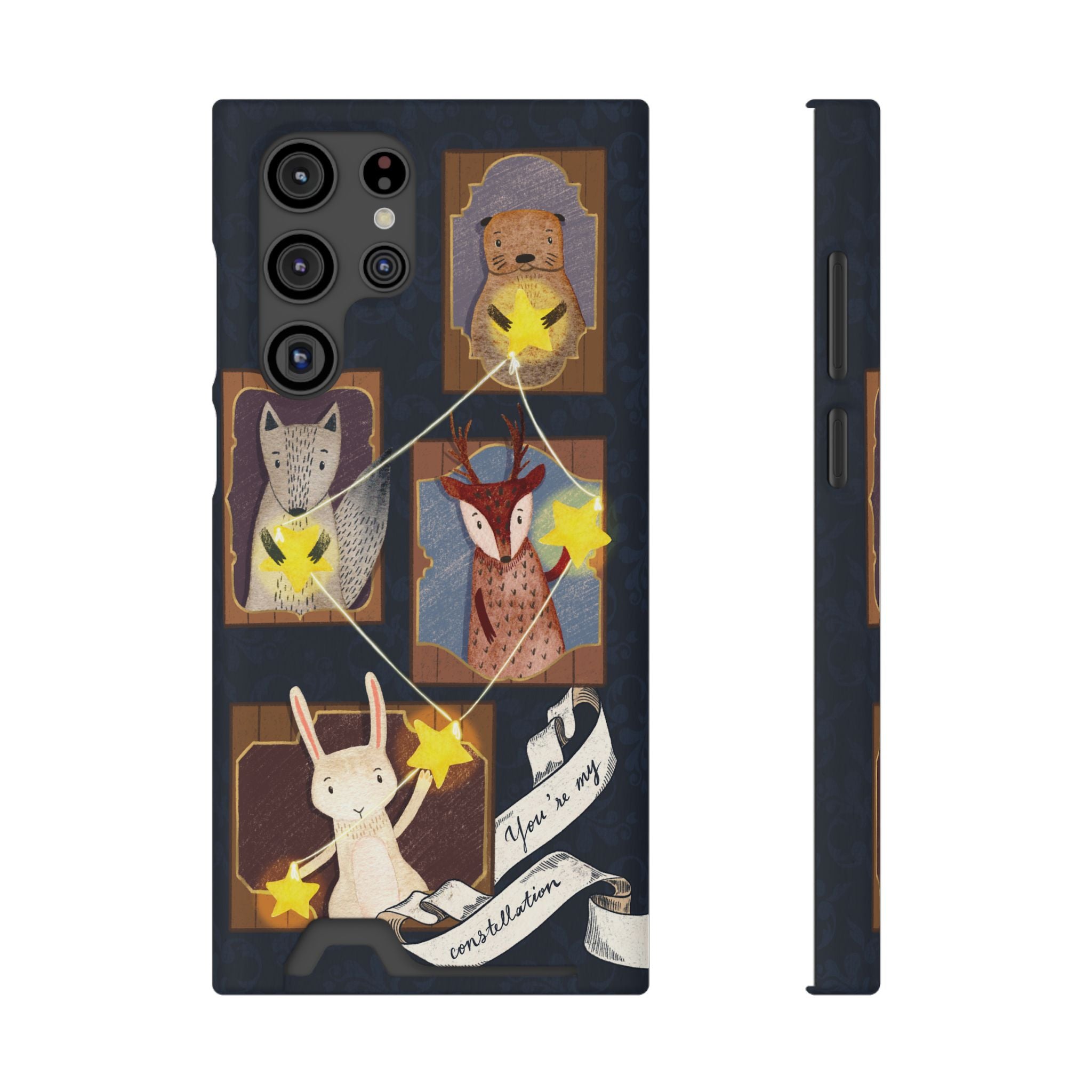 Whimsical Animal Phone Case with Card Holder, Cute Animal Design, Card Storage Case, Ideal for Animal Lovers, Gift for Kids, Birthday