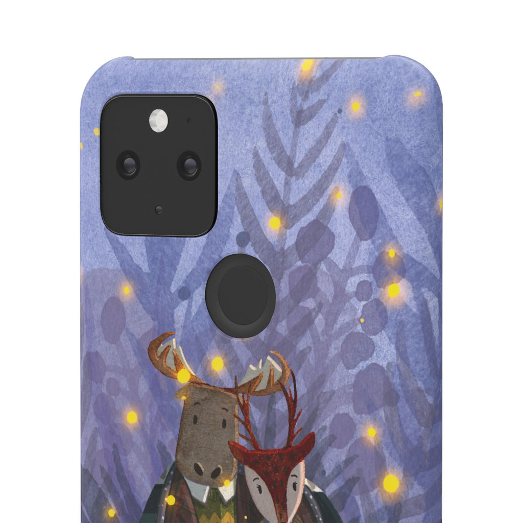 Whimsical Animal Lovers Snap Cases - Cozy Phone Protection, Gift for Nature Lovers, Holiday Decor, Cute Character Design, Animal Couple