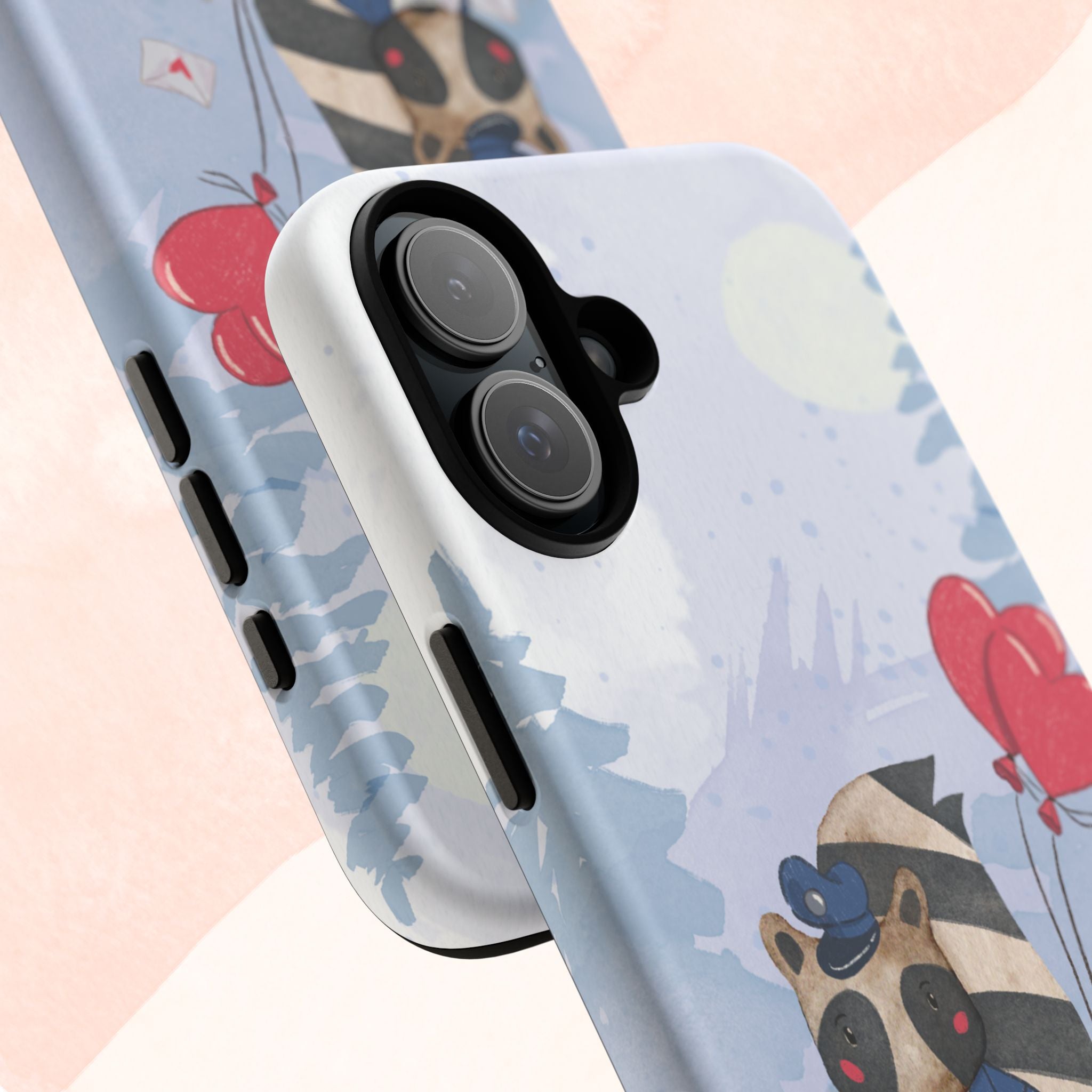 Cute Raccoon Phone Case, Tough Case for Animal Lovers, Valentine's Day Gift, Whimsical Phone Accessory, Gifts for Kids