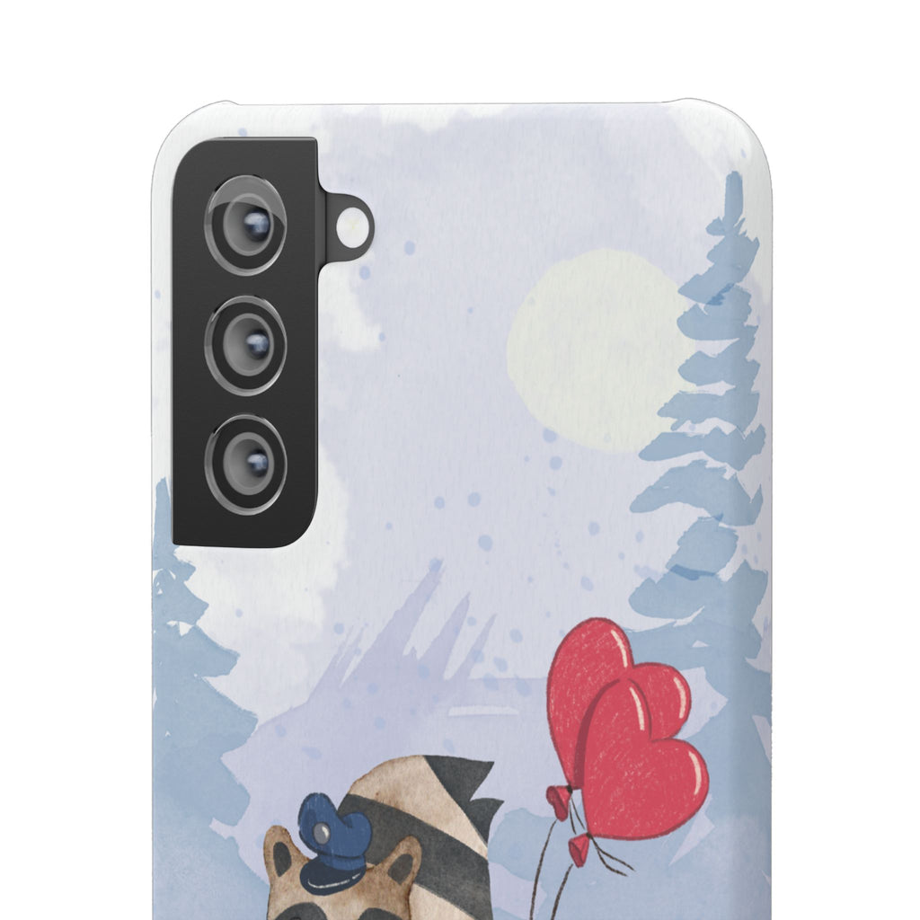 Whimsical Animal Snap Case with Love Balloons, Cute Phone Case, Valentine's Day Gift, Animal Lover Accessory, Creative Phone Cover
